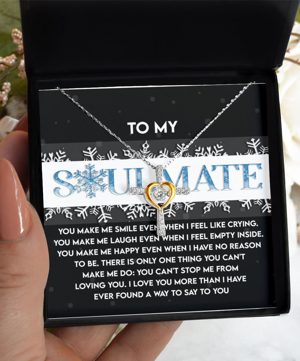 Soulmate, Wife, Girlfriend Romantic Gift - Loving You - Dancing Cross Pendant Necklace - Mallard Moon Gift Shop