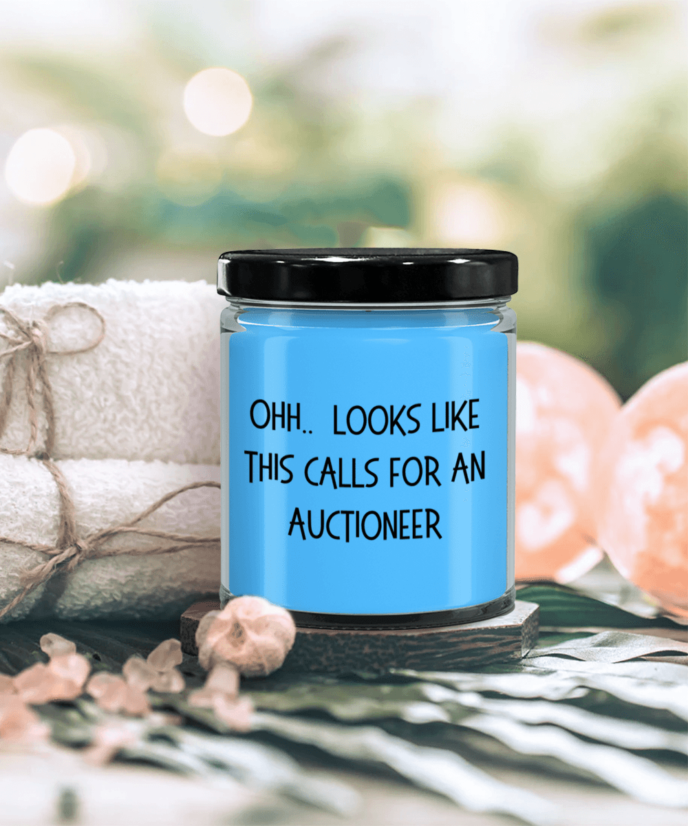 Auctioneer Gifts - OHH - Looks Like This Calls for an Auctioneer Office Humor Scented Soy Candle - Mallard Moon Gift Shop
