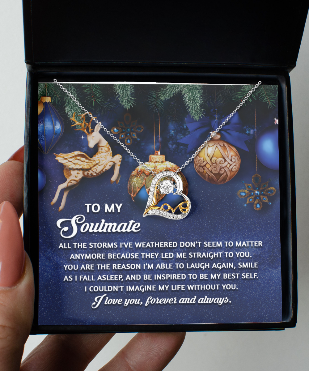 Soulmate Romantic Gift - Straight To You - Love Dancing Heart Pendant Necklace - Mallard Moon Gift Shop