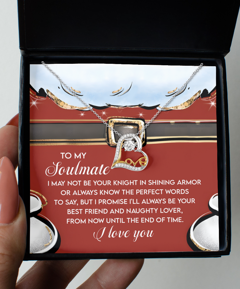 Soulmate Romantic Gift - Naughty Lover - Love Dancing Heart Pendant Necklace - Mallard Moon Gift Shop