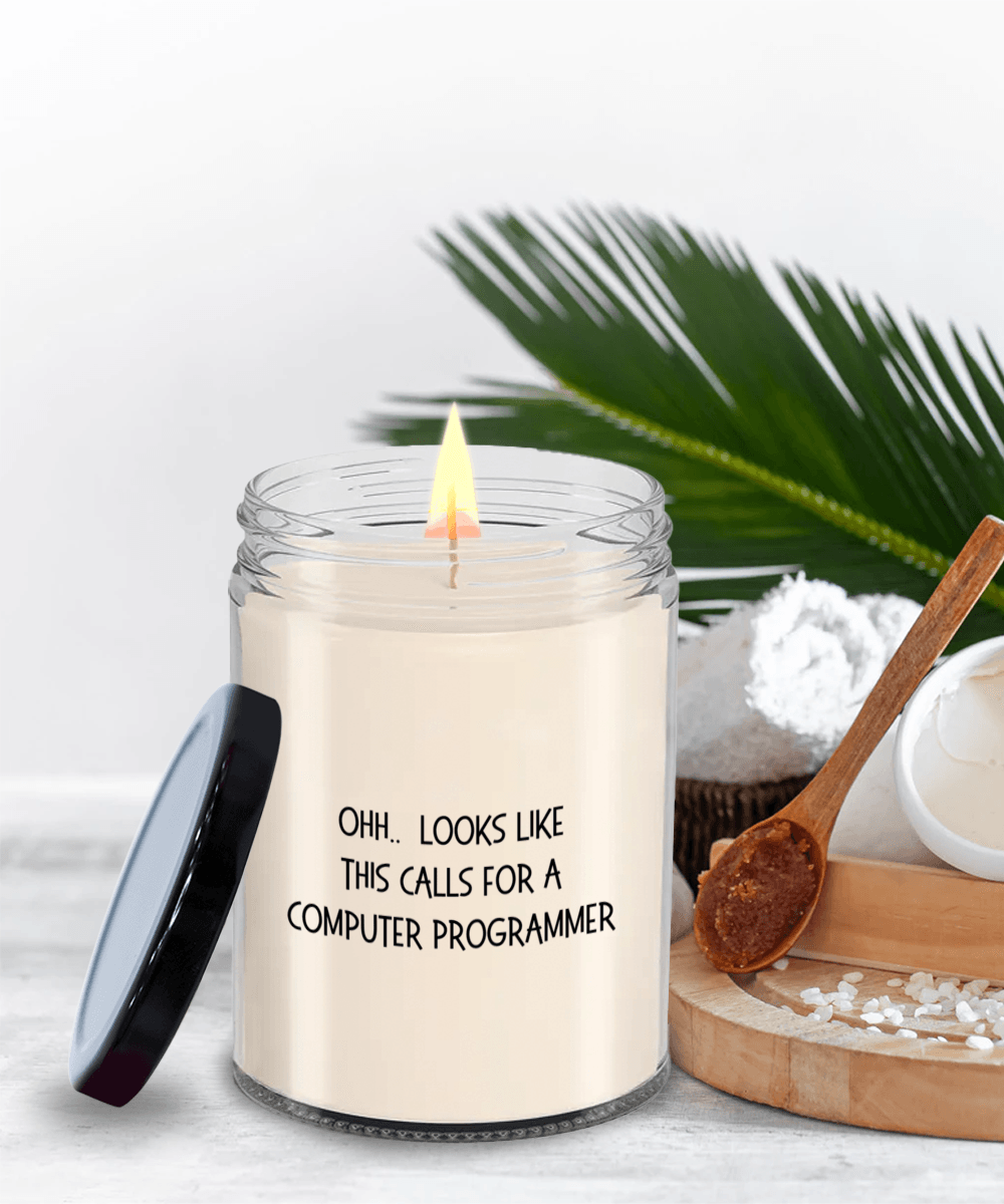 Computer Programmer Gifts - OHH - Looks Like This Calls for a Computer Programmer Office Humor Scented Soy Candle - Mallard Moon Gift Shop