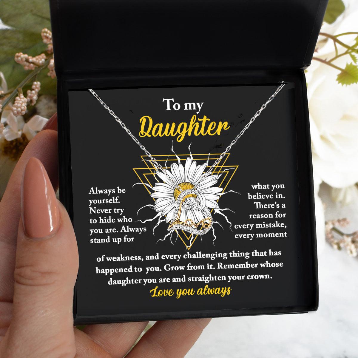 Daughter Gift for Birthday, Christmas Graduation - Be Yourself - Love Dancing Cross Pendant Necklace - Mallard Moon Gift Shop
