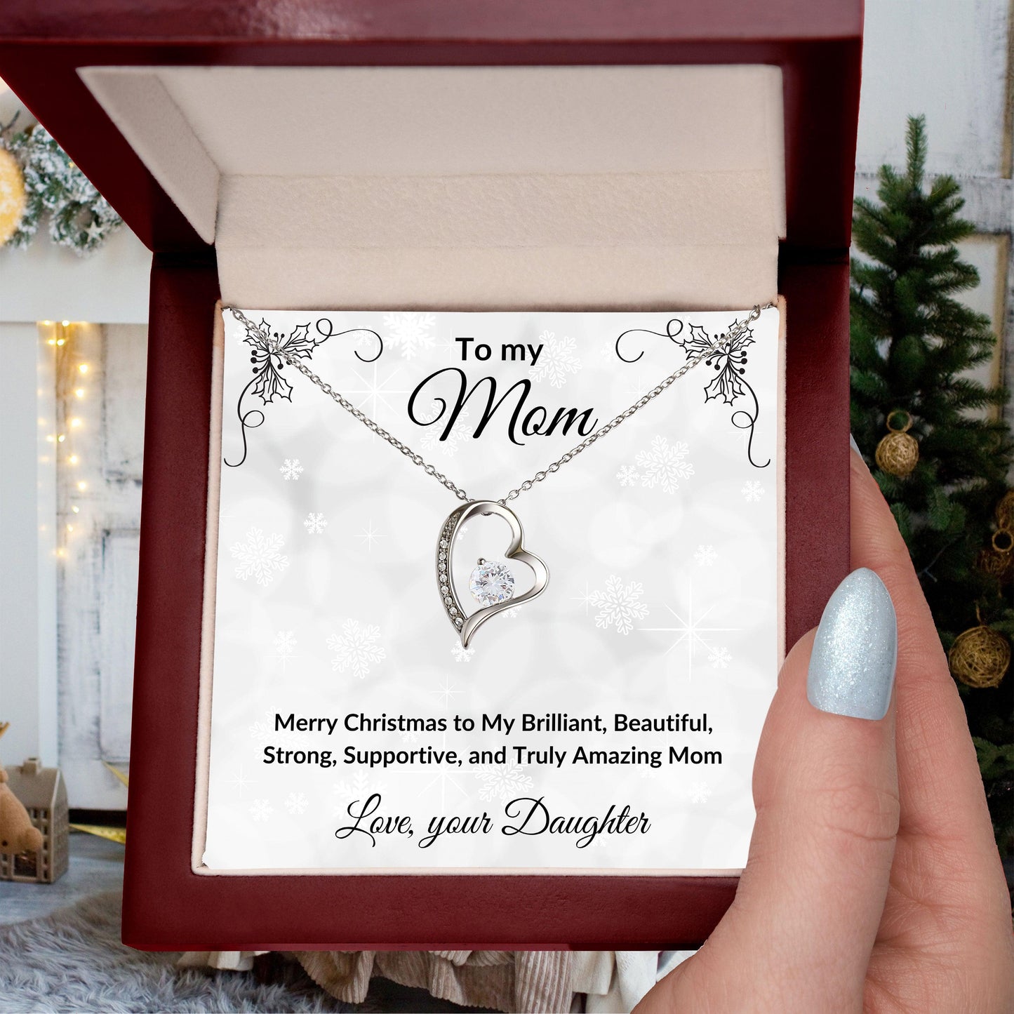 Christmas Gift for Mother Personalized Gift from Daughter or Son Forever Love Necklace - Mallard Moon Gift Shop