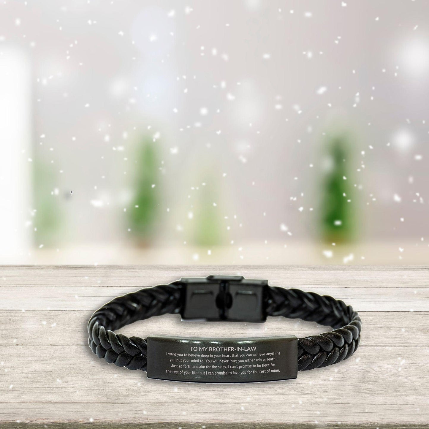Motivational Brother-in-law Braided Leather Bracelet, Brother In Law I can promise to love you for the rest of mine - Mallard Moon Gift Shop