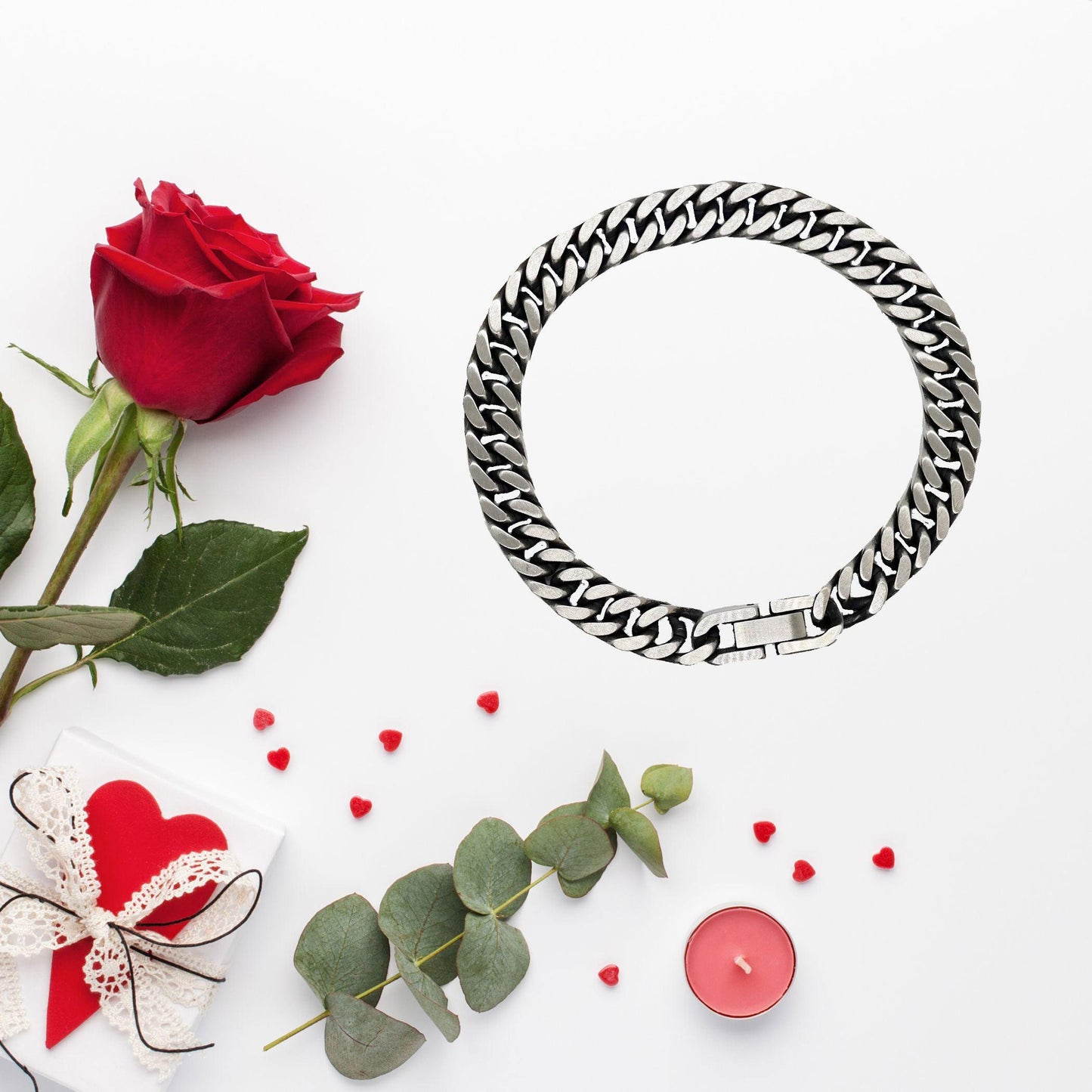 Motivational Wife Cuban Link Chain Bracelet, I can promise to love you for the rest of my life, Birthday, Christmas Holiday Jewelry Gift - Mallard Moon Gift Shop