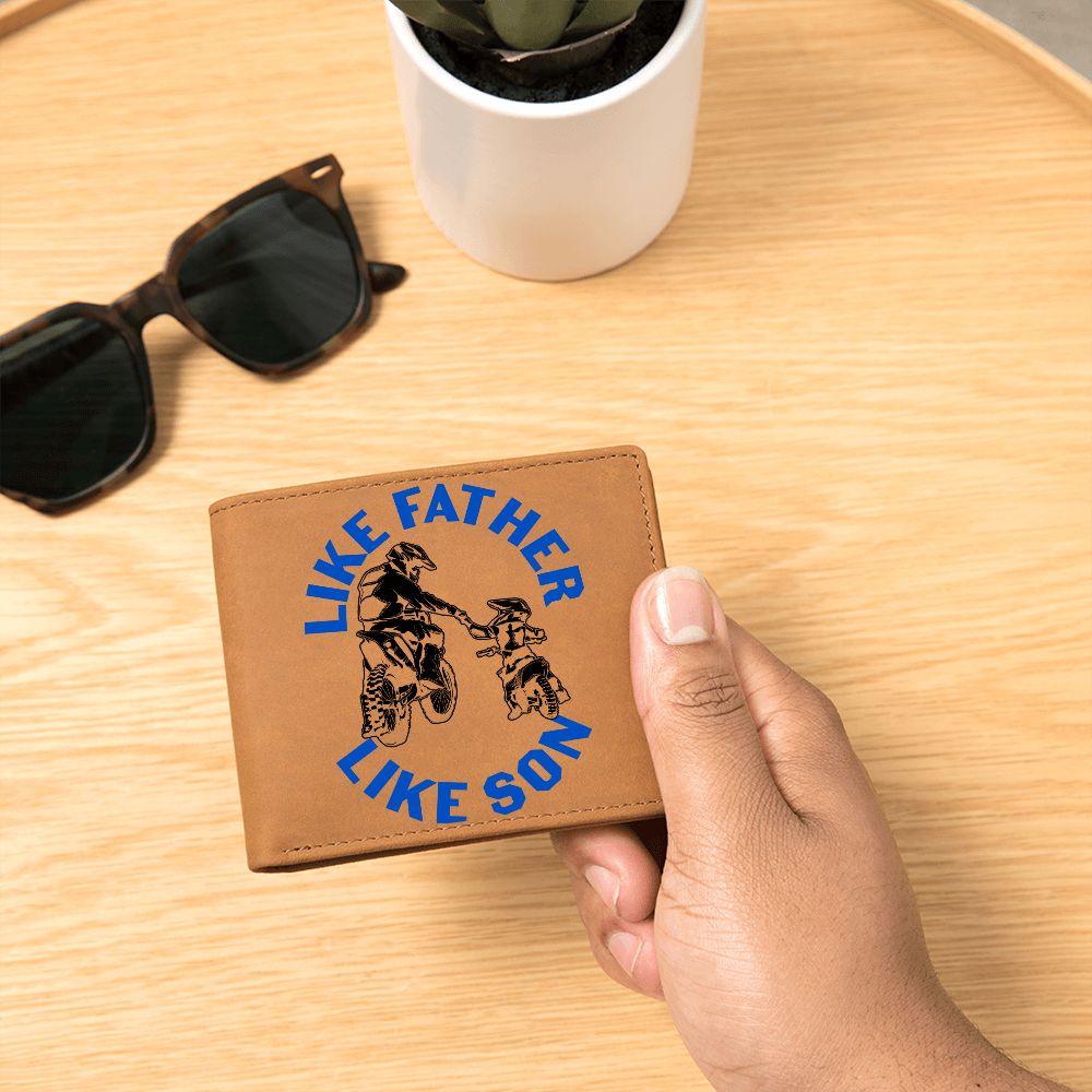 Motocross Father and Son Leather Wallet - Mallard Moon Gift Shop