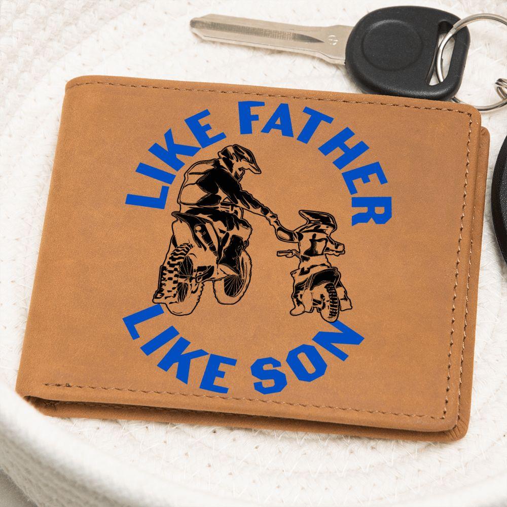 Motocross Father and Son Leather Wallet - Mallard Moon Gift Shop