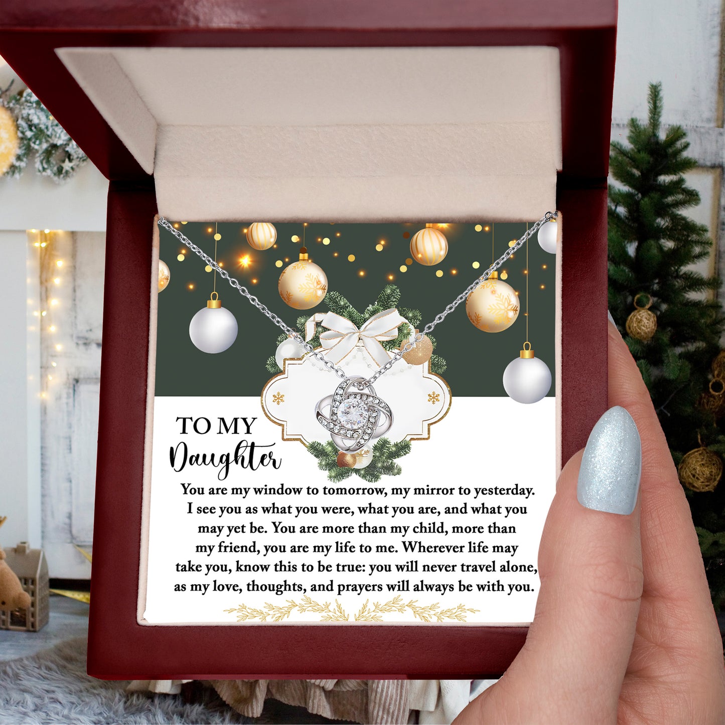 Gift for Daughter - My Mirror - Love Knot Pendant Necklace - Mallard Moon Gift Shop