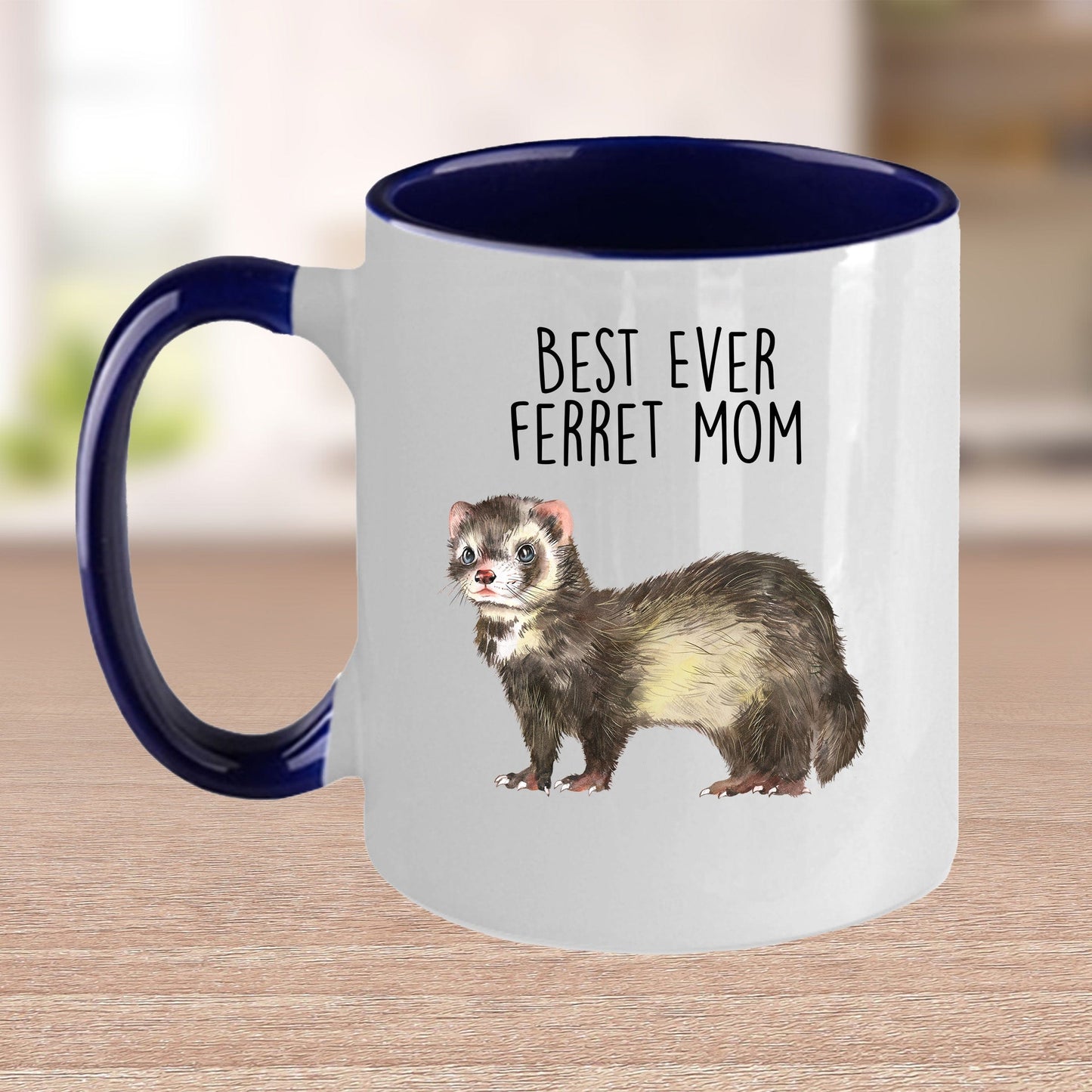 Ferret Best Ever Dad or Mom Custom Ceramic Coffee Mug - Mallard Moon Gift Shop