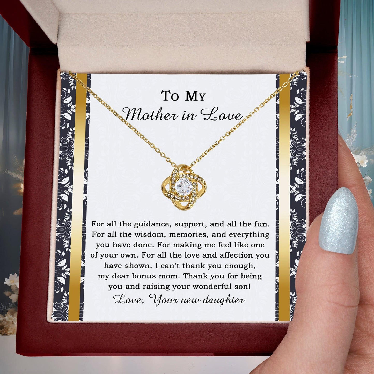 Mother-in-law Wedding Day Gift - One Of Your Own - Love Knot Pendant Necklace - Mallard Moon Gift Shop