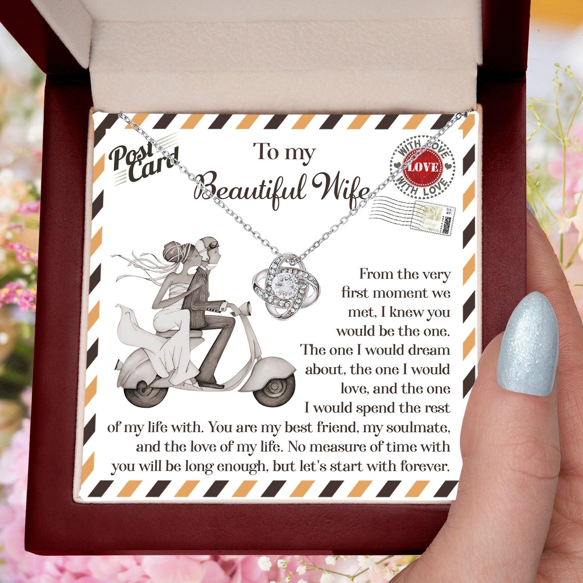 Wife Wedding Gift I Knew You Would-Be The One Love Knot Pendant Necklace - Mallard Moon Gift Shop