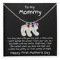 New Mom First Mother's Day Gift Engraved Baby Feet Birthstone Charm Necklace - Mallard Moon Gift Shop