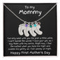 New Mom First Mother's Day Gift Engraved Baby Feet Birthstone Charm Necklace - Mallard Moon Gift Shop