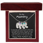 New Mom First Mother's Day Gift Engraved Baby Feet Birthstone Charm Necklace - Mallard Moon Gift Shop