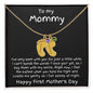 New Mom First Mother's Day Gift Engraved Baby Feet Birthstone Charm Necklace - Mallard Moon Gift Shop