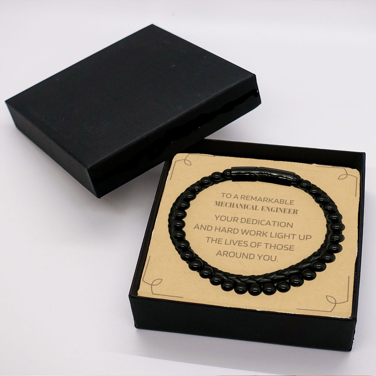 Remarkable Mechanical Engineer Gifts Inspirational Birthday Christmas Unique Stone Leather Bracelets For Mechanical Engineer, Coworkers, Men, Women, Friends - Mallard Moon Gift Shop