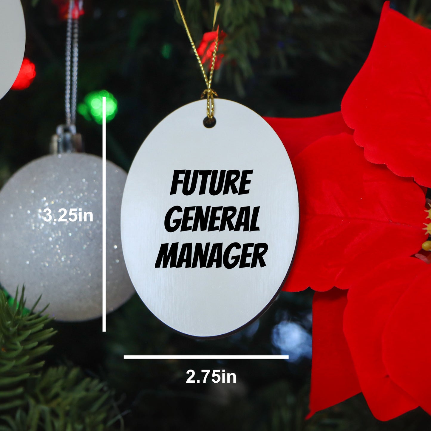 Funny Future General Manager Oval Ornament Christmas Presents for General Manager - Mallard Moon