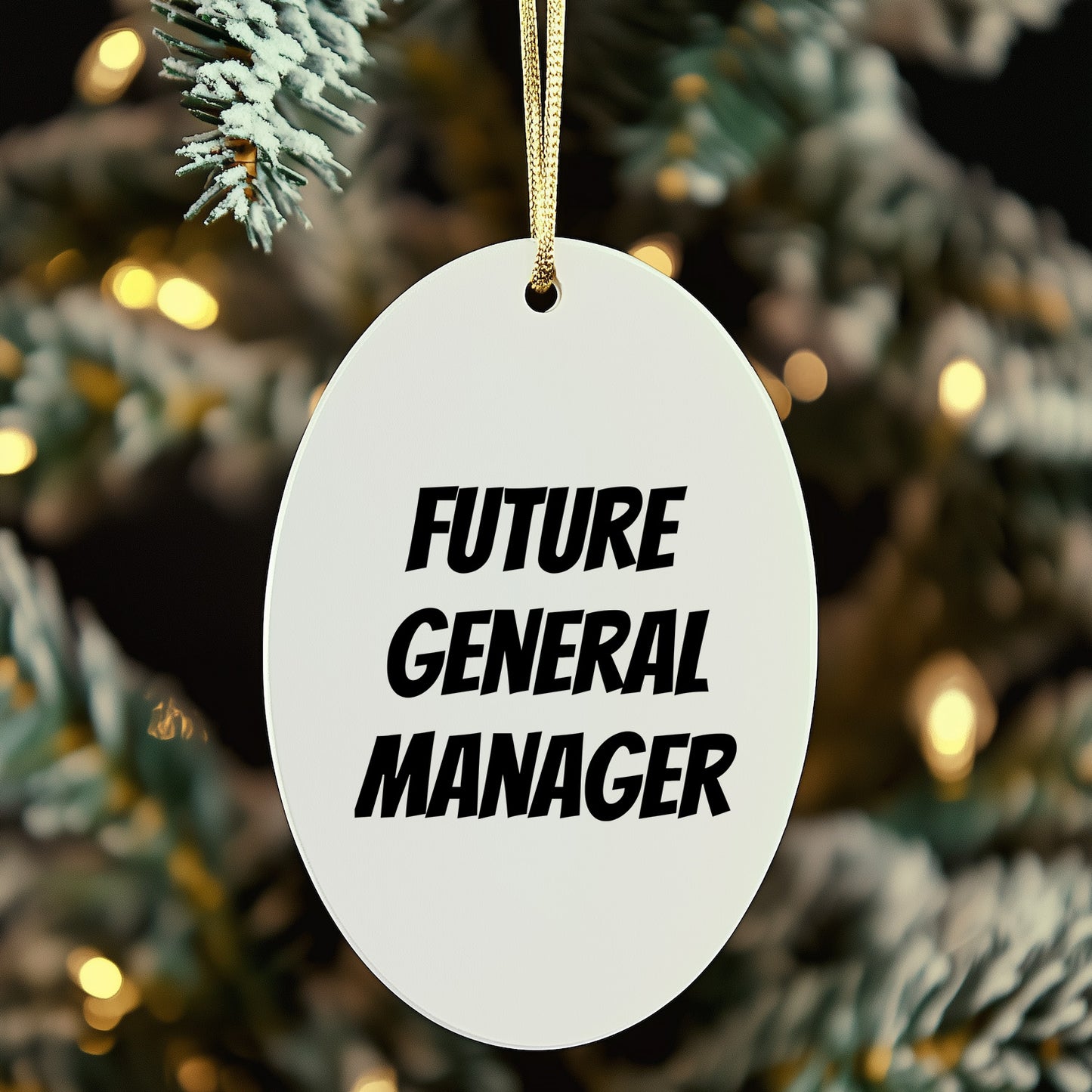 Funny Future General Manager Oval Ornament Christmas Presents for General Manager - Mallard Moon