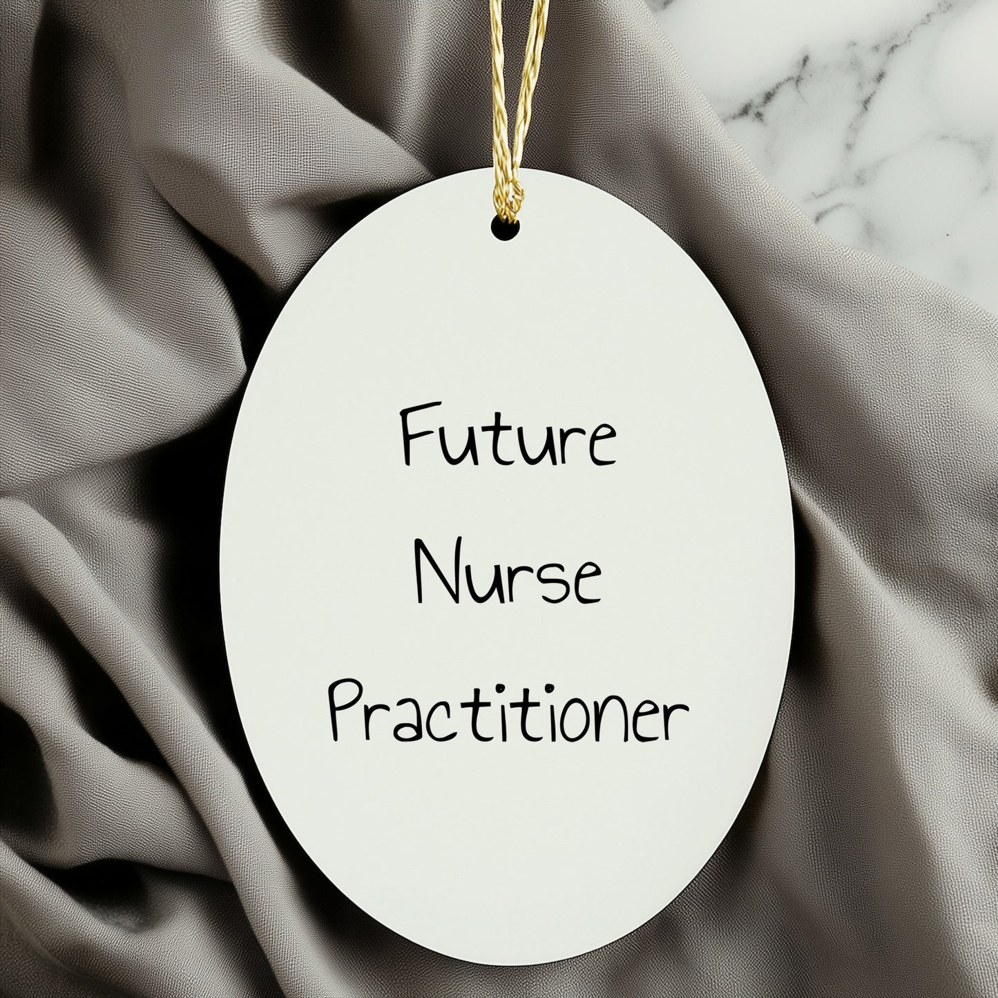 Future Nurse Practitioner Oval Christmas Tree Ornament with Funny Quote