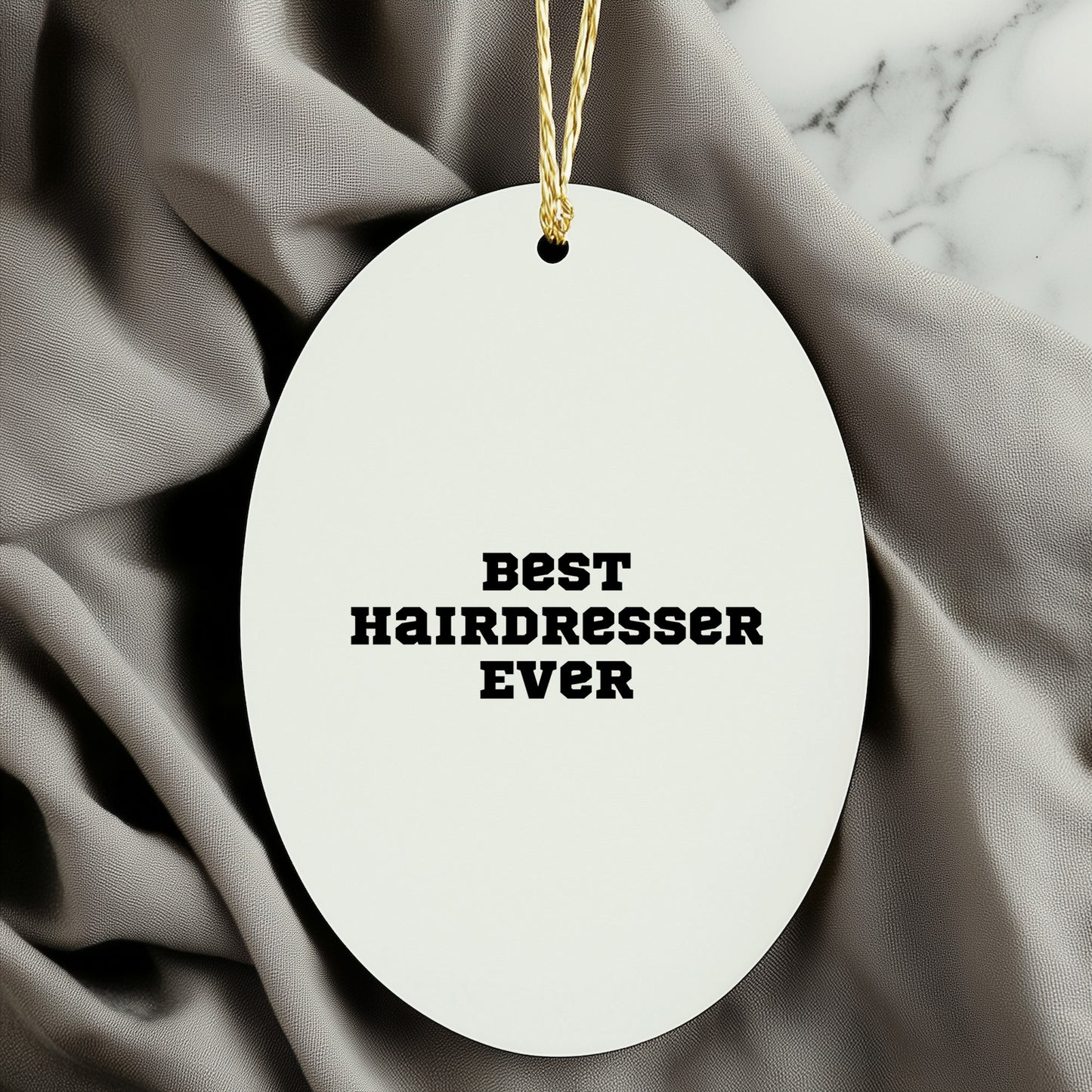 Best Hairdresser Ever Oval Christmas Tree Ornament - Mallard Moon