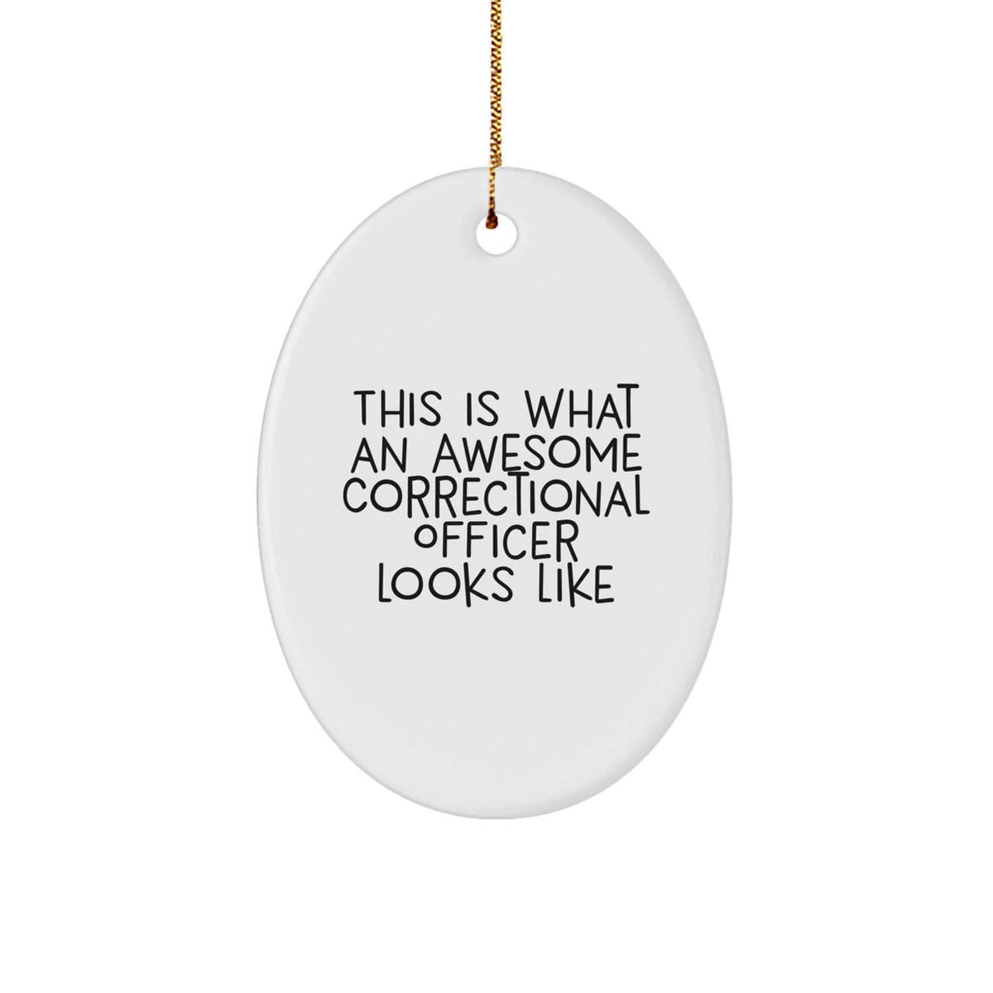 Funny Correctional Officer Gifts from Men for Awesome Correctional Officers, Oval Ornament, Christmas Unique Presents - Image 1
