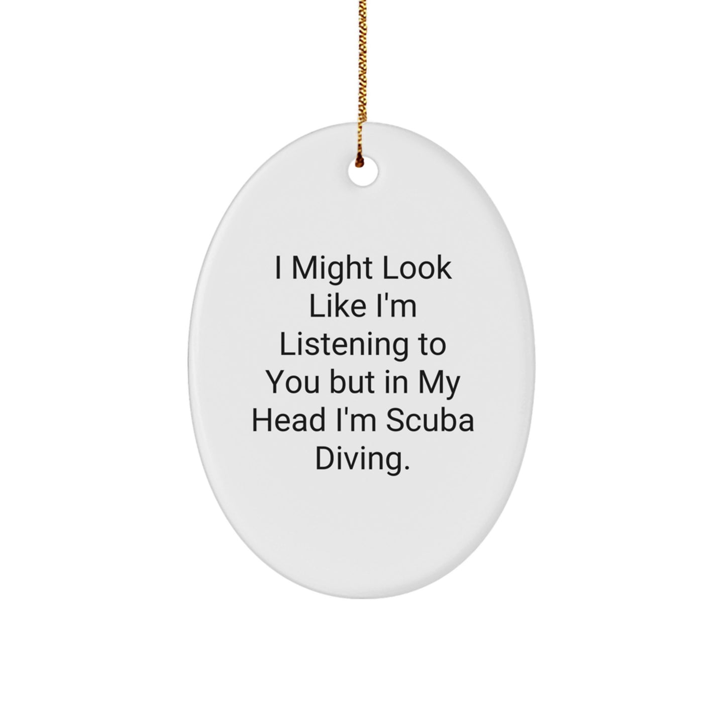 Funny Scuba Diving Gifts for Men from Friends, Oval Ornament for Scuba Diving Lovers, Christmas Unique Gifts - Image 1