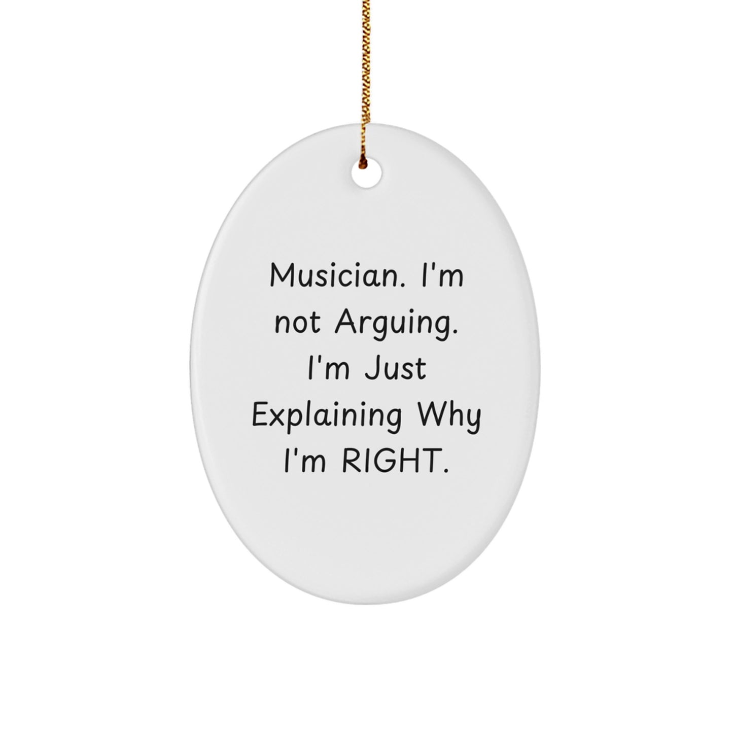 Funny Musician Gifts for Men, Oval Ornament for Musician Friends, Unique Christmas Unique Gifts from Friends - Image 1