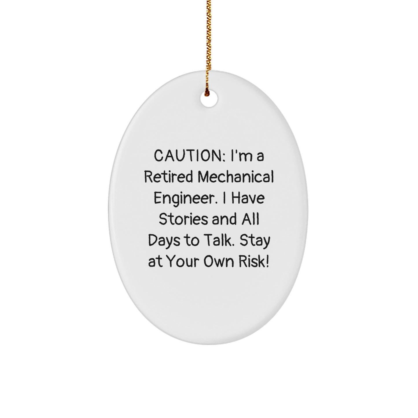 Funny Mechanical Engineer Oval Ornament Gifts from Friends, Coworkers, or Family for Christmas Unique Presents - Image 1