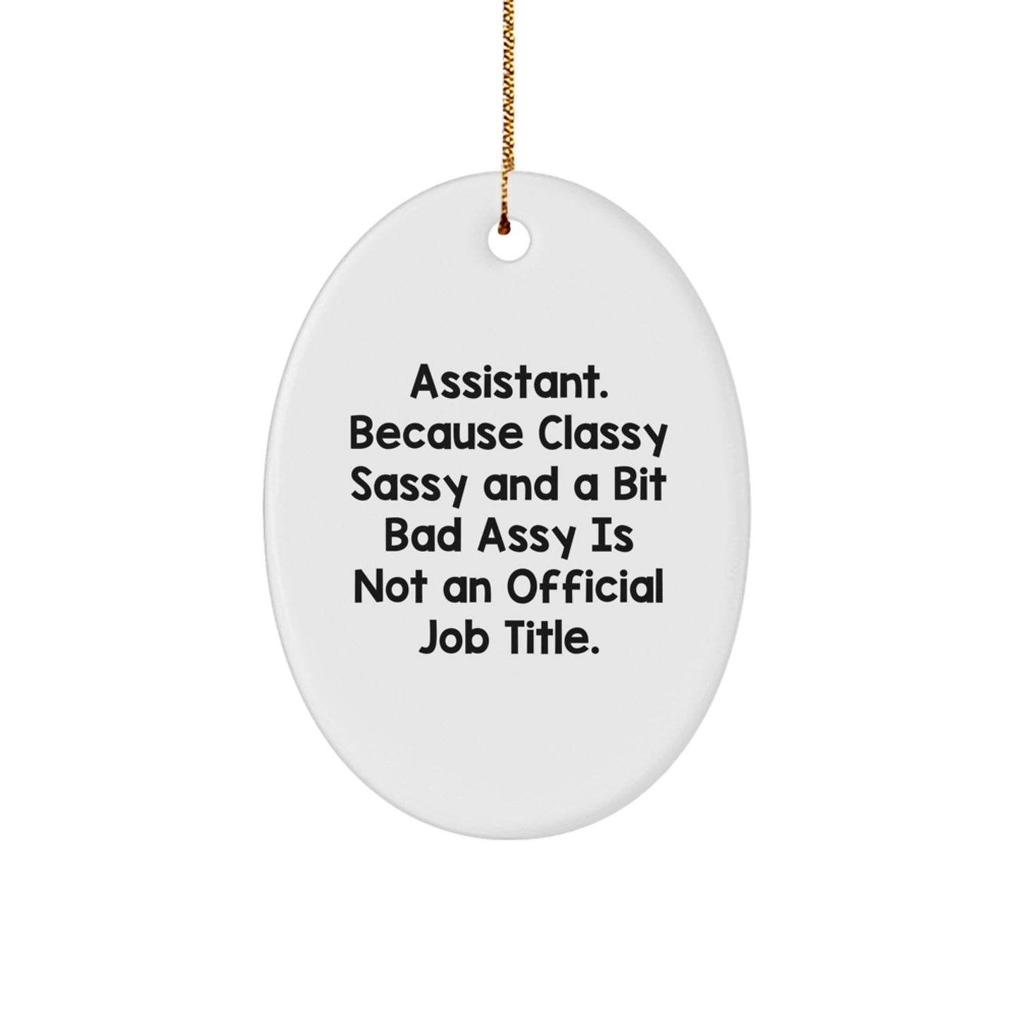 Funny Assistant Oval Ornament Gifts for Assistants from Friends, Christmas Unique Gifts for Men or Women - Image 1