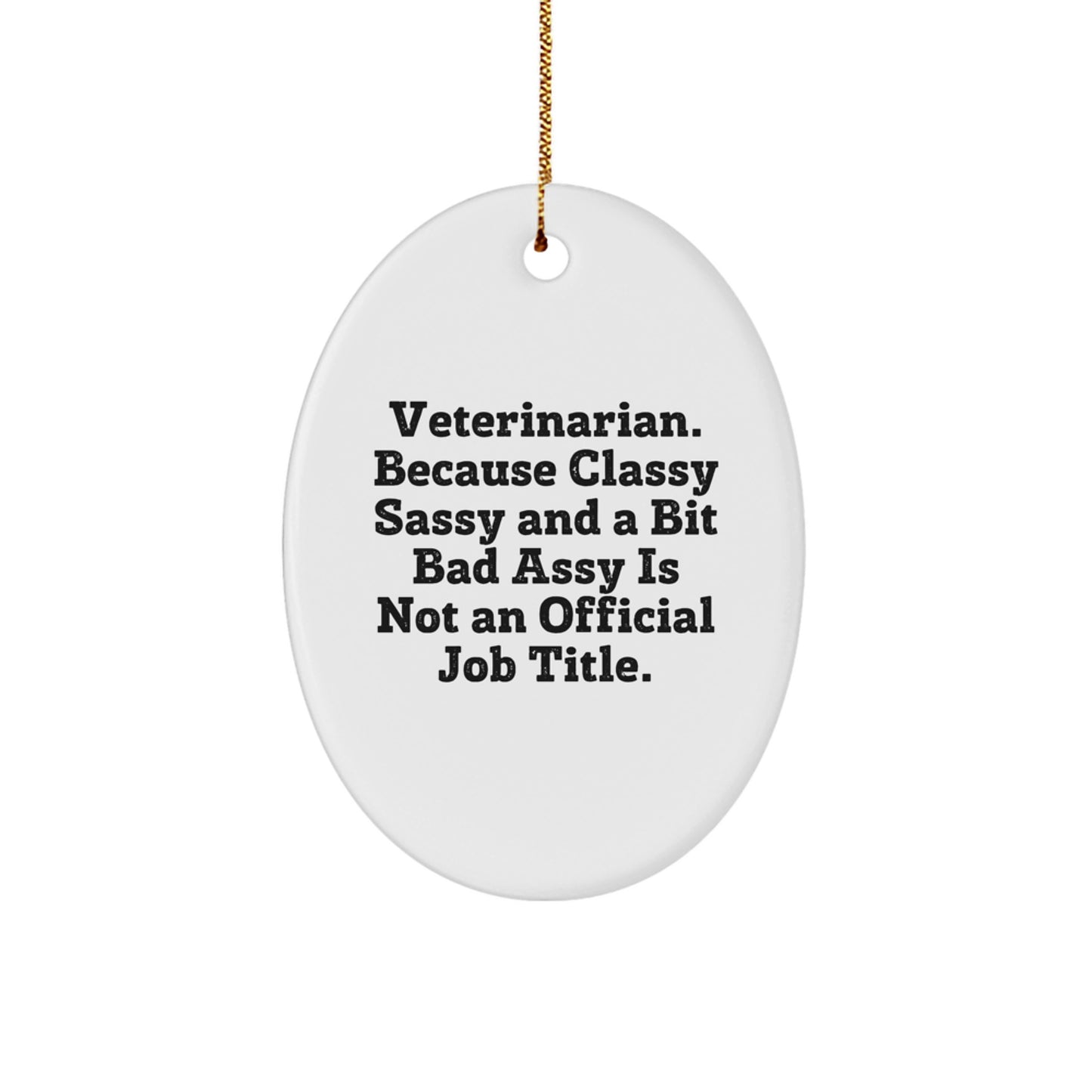 Funny Veterinarian Gifts for Men, Oval Ornament with Inspirational Quote, Gifts from Friends - Image 1