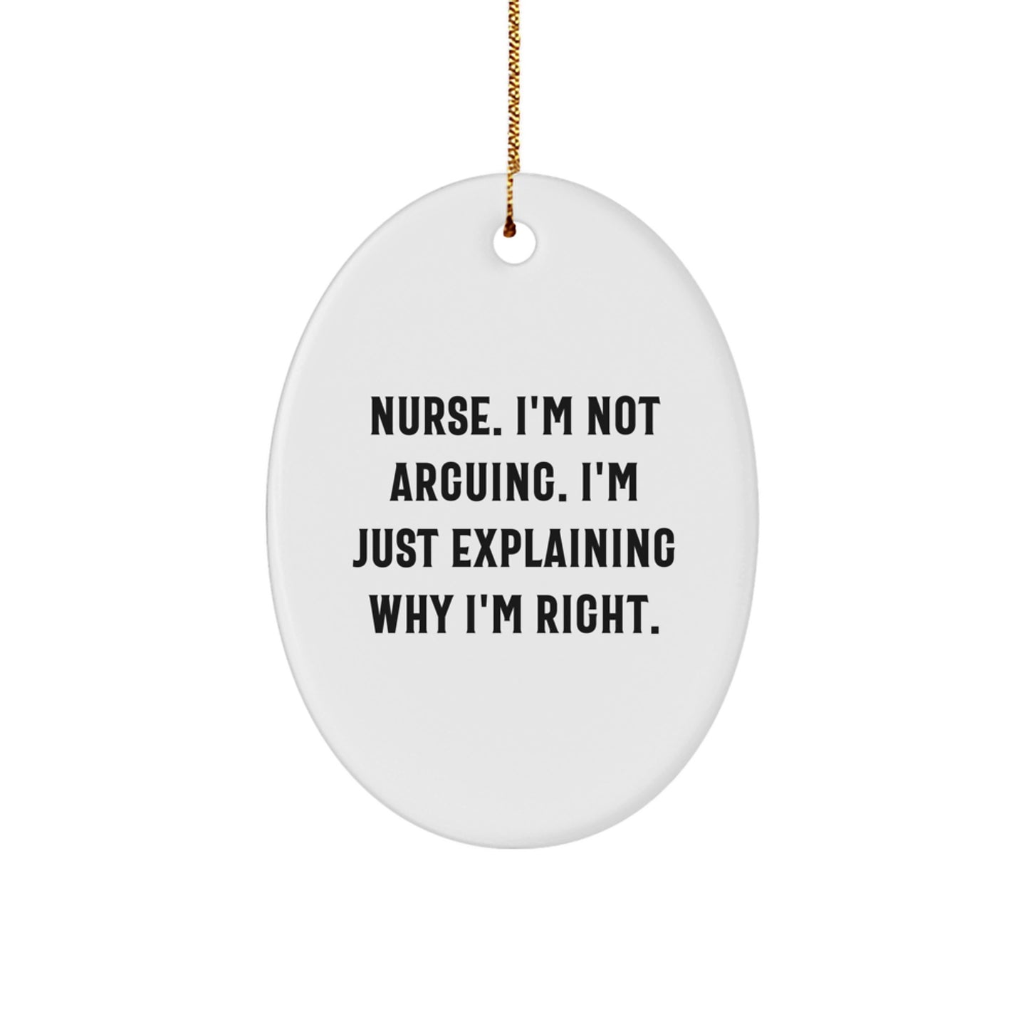 Funny Nurse Christmas Oval Ornament Gifts from Friends for Nurse, Christmas Unique Gifts for Men Women Coworkers Family - Image 1