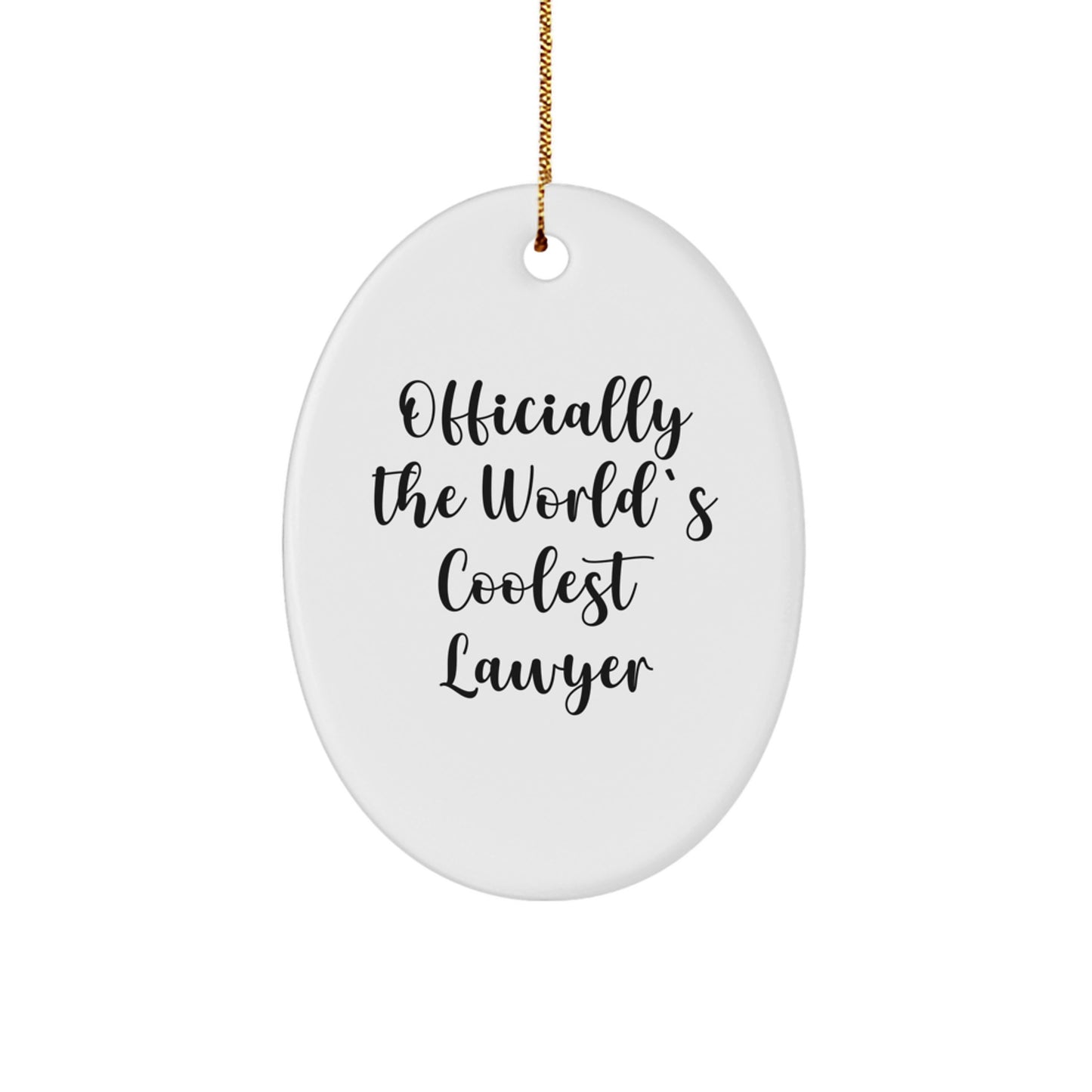 Funny Lawyer Gifts for Men - Oval Ornament - Officially The World's Coolest Lawyer - Gifts from Friends, Family, or Coworkers for Christmas Unique Gifts - Image 1