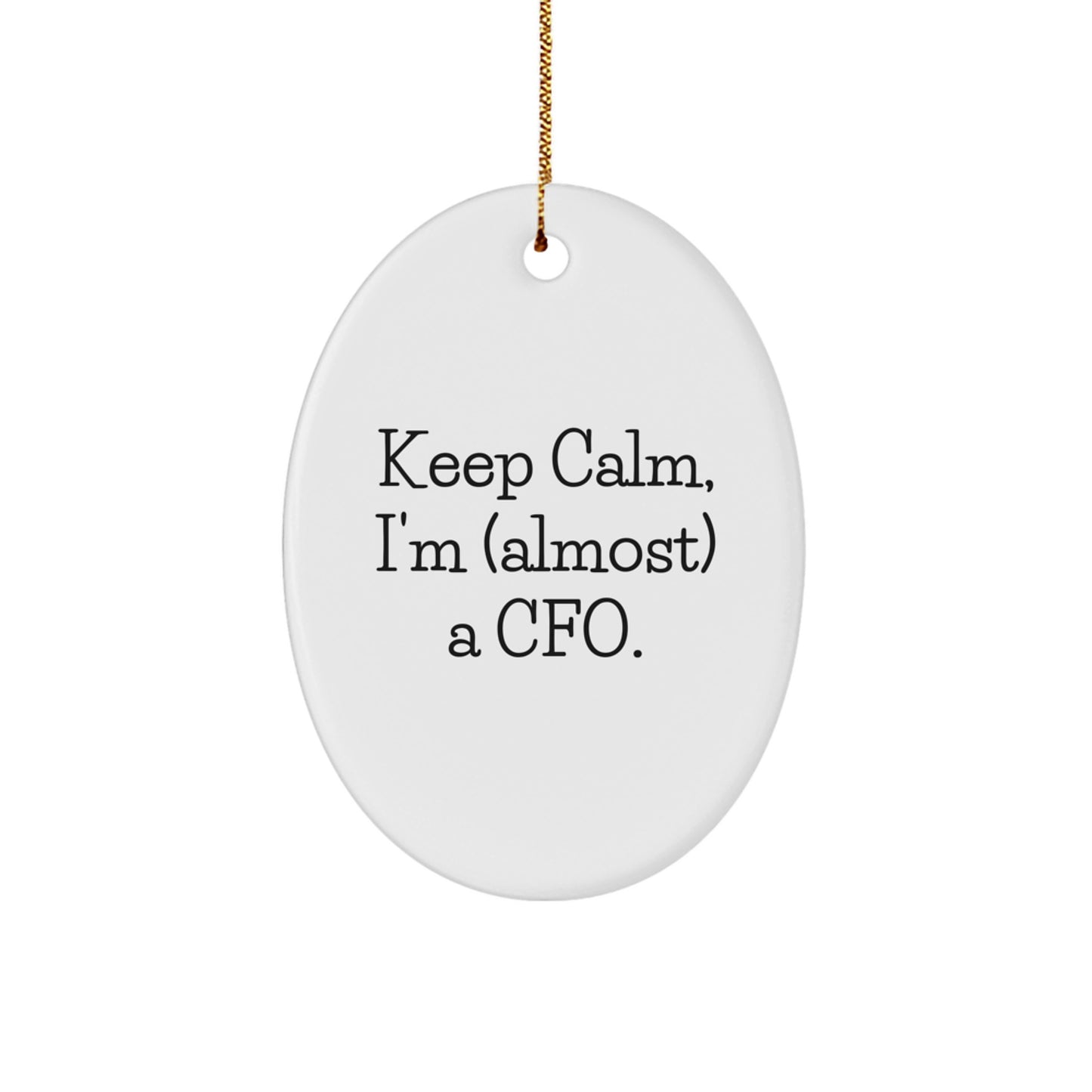 Funny CFO Christmas Oval Ornament Gifts from Friends to CFO, Oval Shaped Keepsake for Office Decor - Image 1