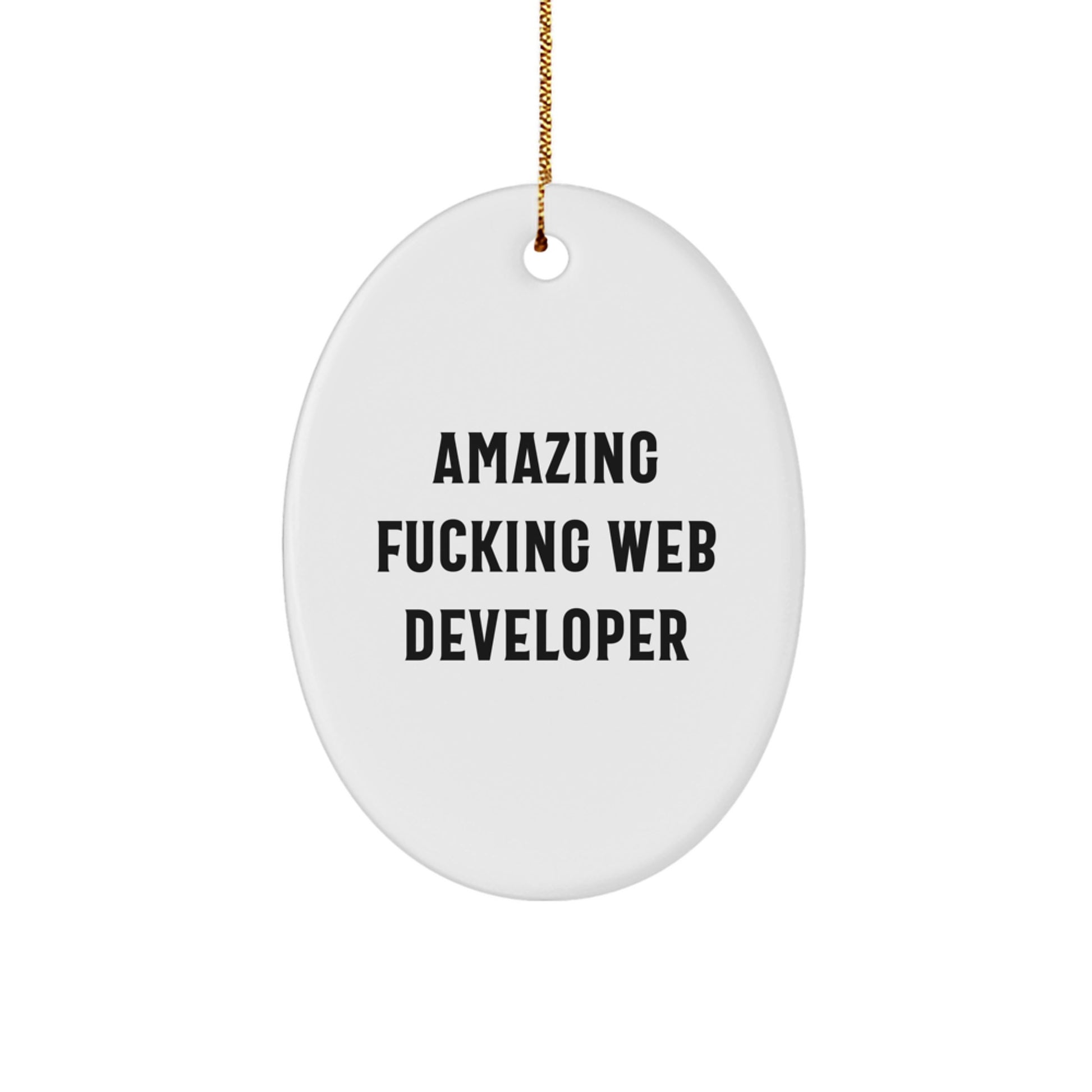 Funny Web Developer Gifts for Him - Oval Ornament Amazing F--king Web Developer - Image 1