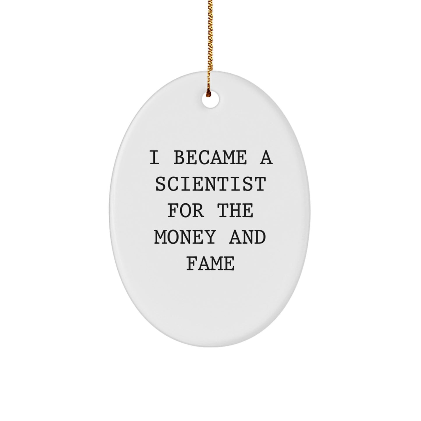 Funny Scientist Oval Ornament for Men and Women Gifts from Friends, Coworkers, and Family - Unique Christmas Decorations - Image 1