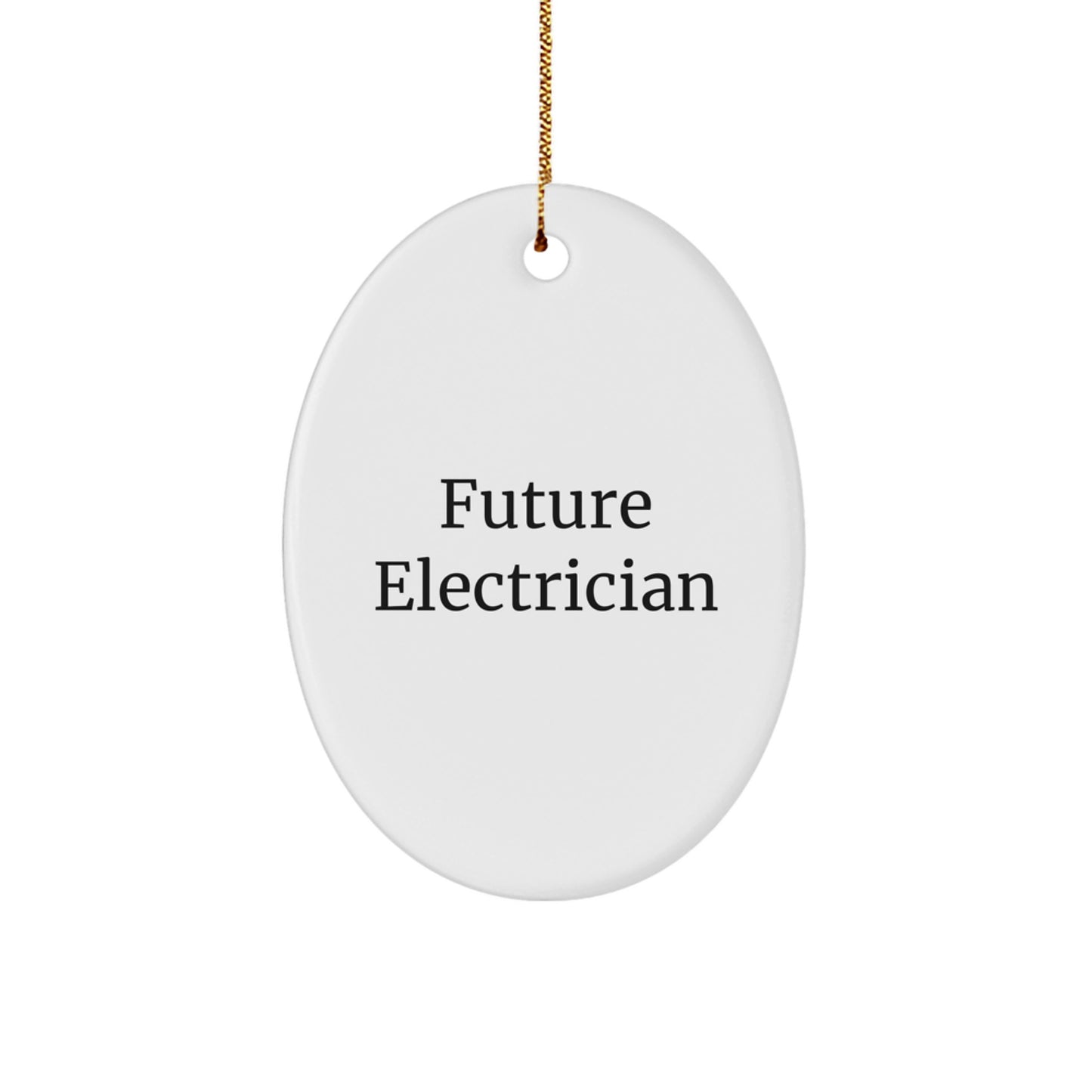 Funny Future Electrician Oval Ornament Gifts from Family to Electrician Friends, Unique Christmas Decorations for Electrician Men, Oval Ornament Christmas Unique Gifts - Image 1