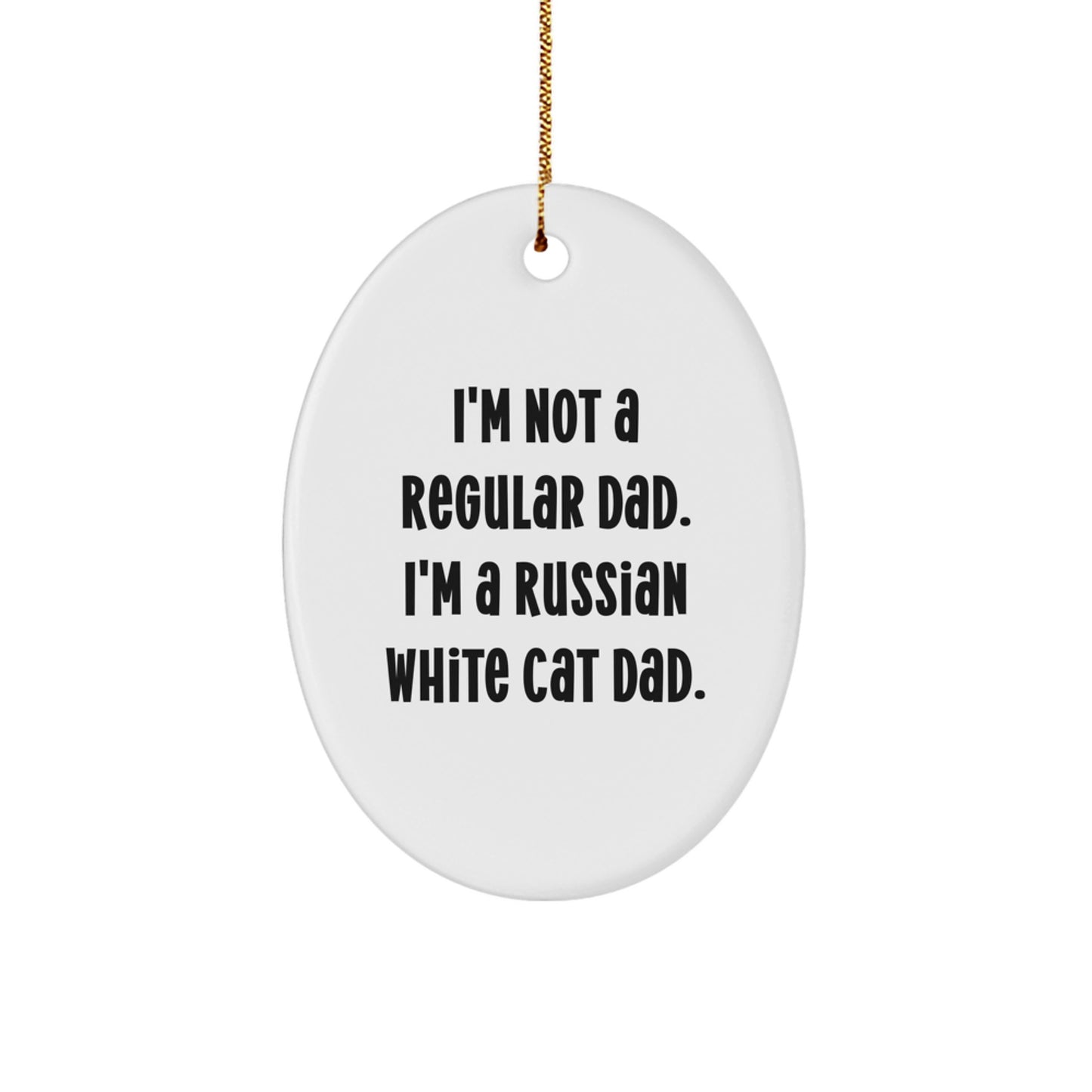 Funny Russian White Cat Dad Gifts for Men from Men, Russian White Cat Lover Christmas Unique Gifts - Image 1