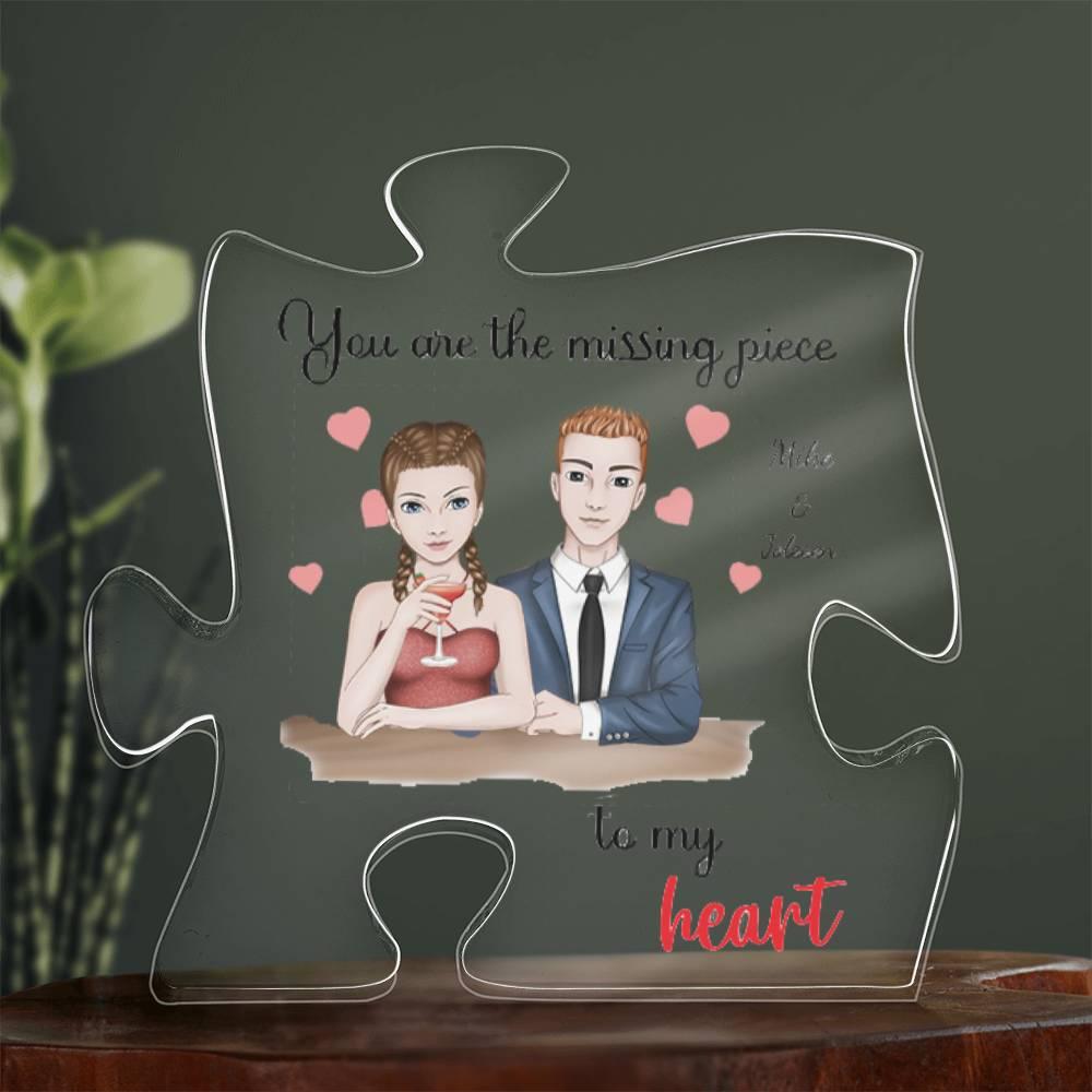 Personalized Couples You are the Missing Piece to my Heart Puzzle Acrylic Puzzle - Mallard Moon Gift Shop