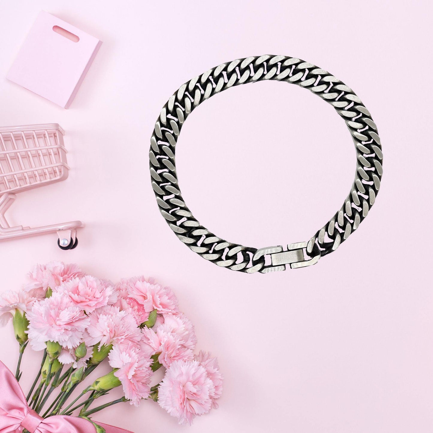 Grandparents Cuban Link Chain Bracelet Motivational Message Card Birthday Christmas Fathers Day Gifts- Life is learning to dance in the rain, finding good in each day. I'm always with you - Mallard Moon Gift Shop