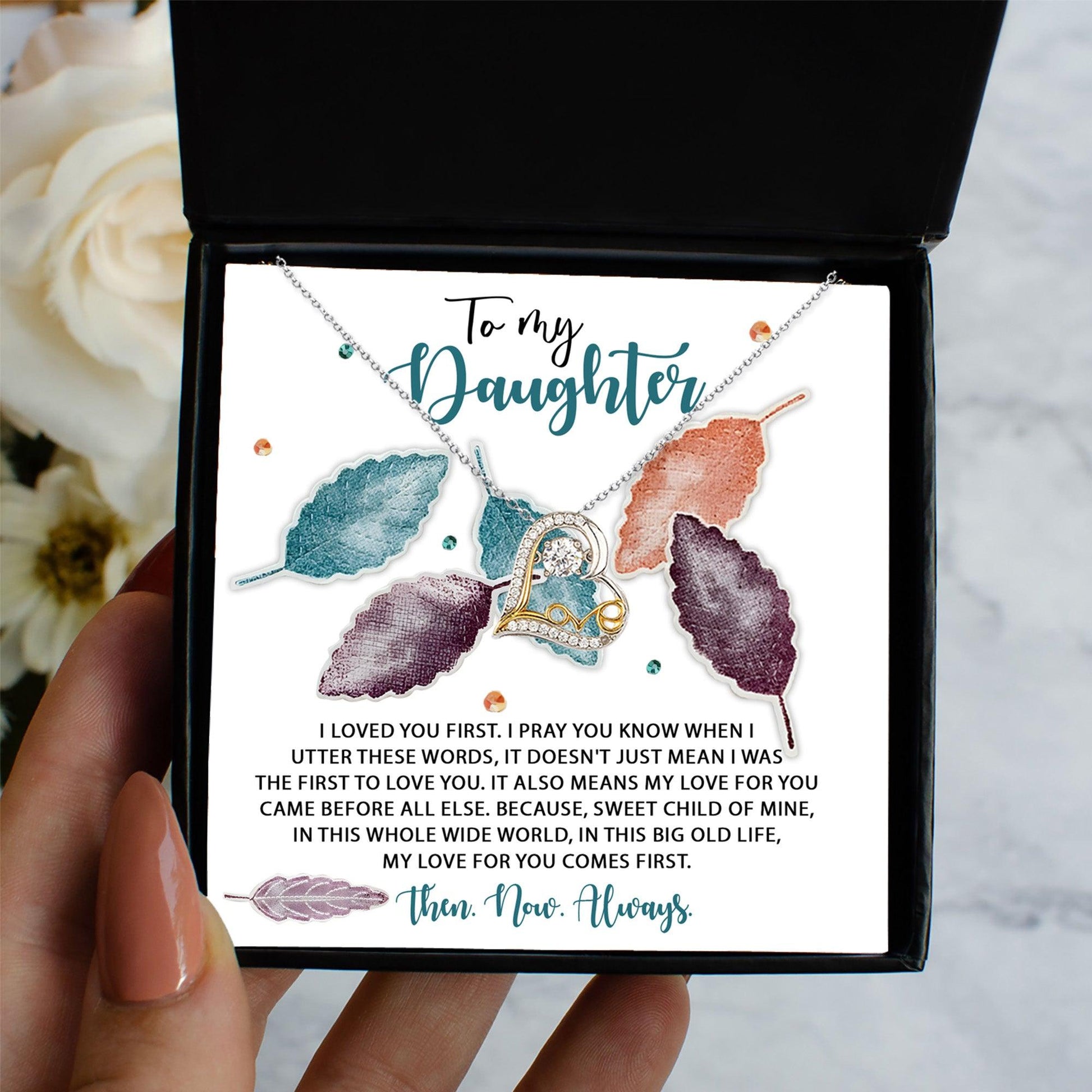 Daughter Birthday, Graduation, Christmas Inspirational Gift  - Pray You Know - Love Dancing Heart Pendant Necklace - Mallard Moon Gift Shop