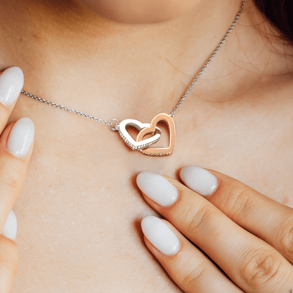 To My Daughter Interlocking Hearts Necklace – Braver, Stronger, Smarter Message from Mom | Faith-Inspired Gift for Birthday or Graduation - Mallard Moon