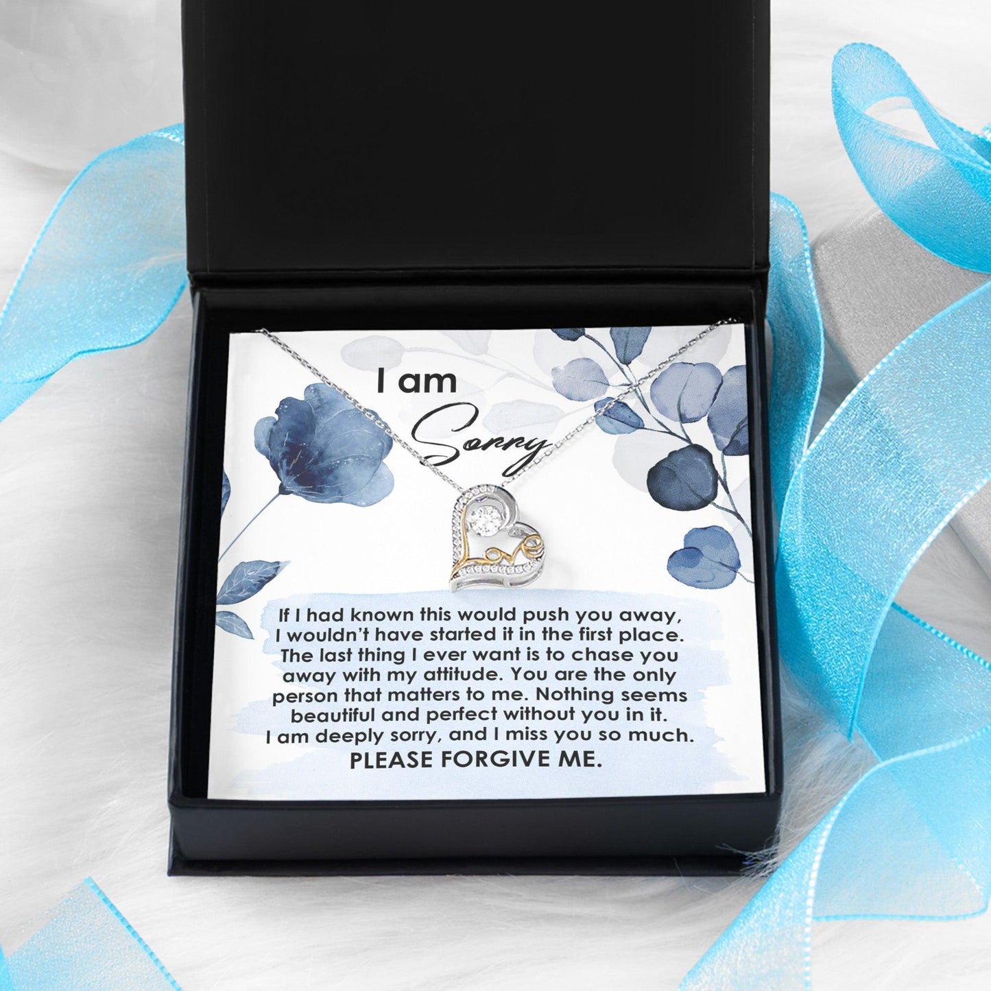 Apology Gift for Girlfriend, Wife, Soulmate - Sorry, Push You Away - Love Dancing Heart Pendant Necklace - Mallard Moon Gift Shop