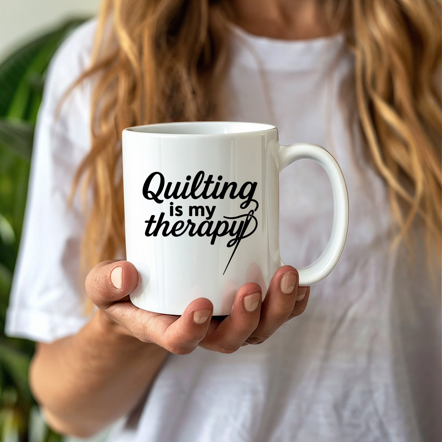 Quilting Is My Therapy Funny Quilter Ceramic Coffee Mug – Gift for Sewing Lovers, Stitchers, and Crafter - Mallard Moon Gift Shop