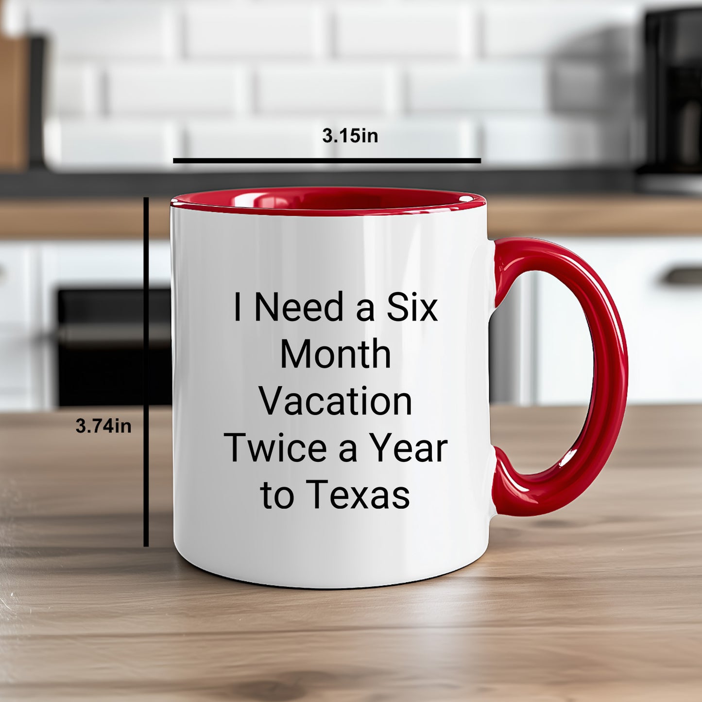 Christmas Unique Gifts from Friends and Family - Texas Two Tone Coffee Mug Quotes - I Need A Six Month Vacation Twice A Year To Texas, Funny Gift for Men, Women, Coworkers, and Family