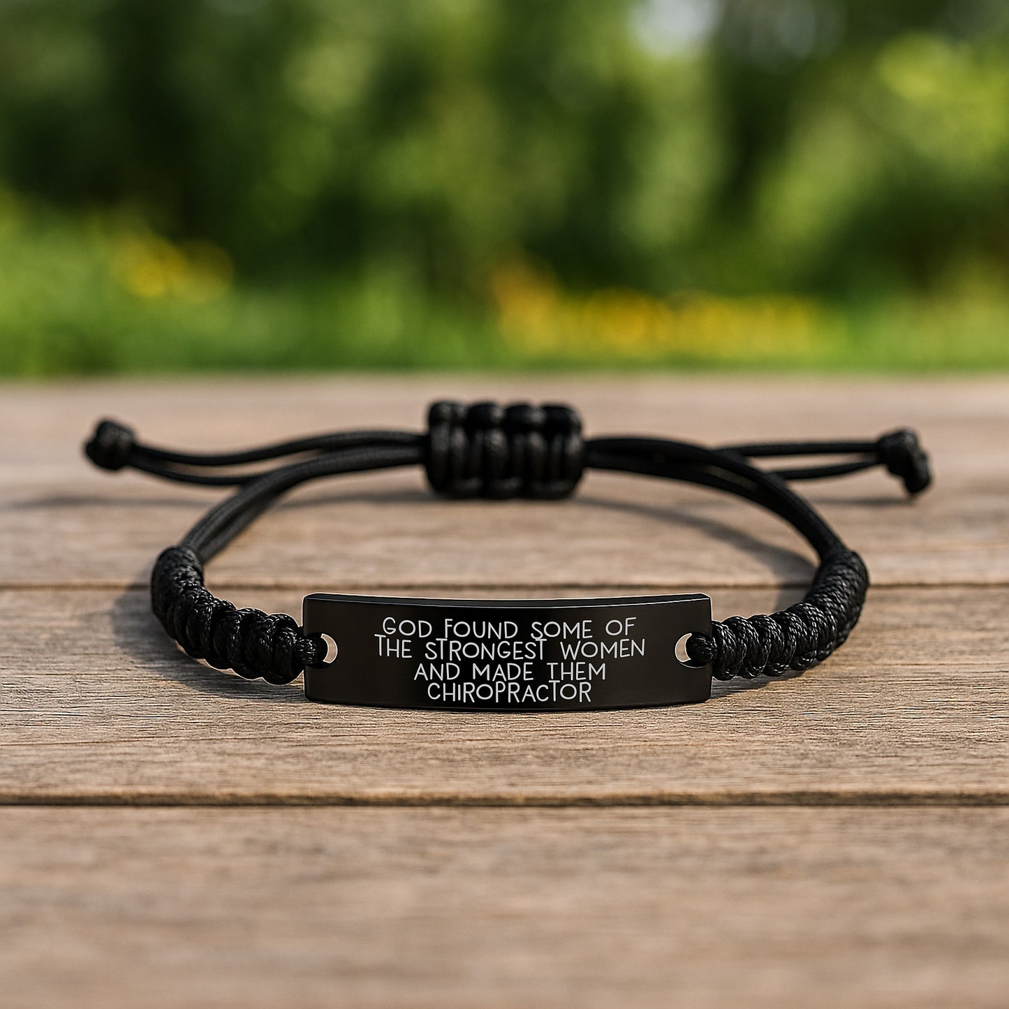 Funny Chiropractor Gifts from Men to Chiropractor Women on Birthday Unique Gifts, Inspirational Rope Bracelet, 'God Found Some Of The Strongest Women And Made Them Chiropractor' Quote - Image 2