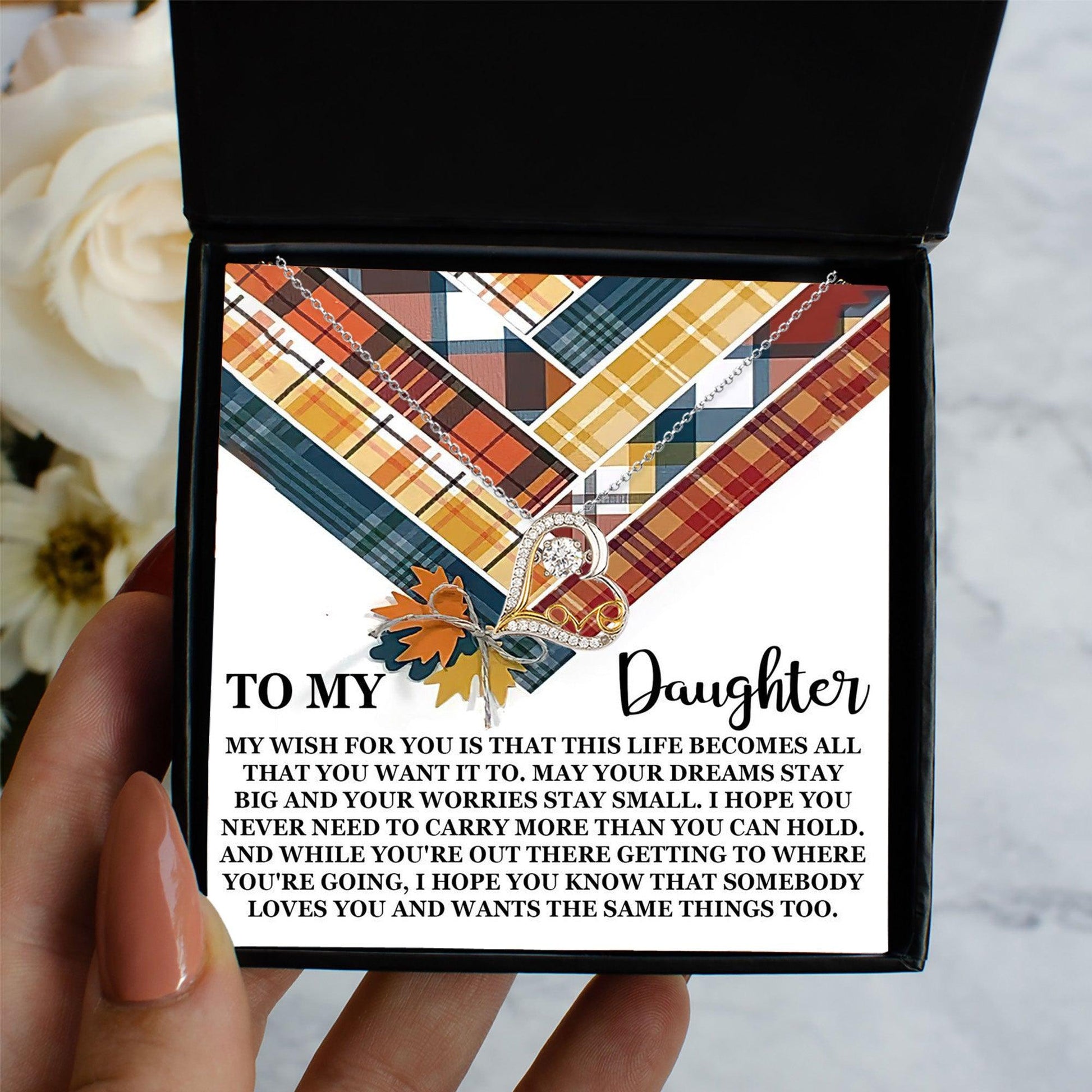 Daughter Birthday, Graduation, Christmas Inspirational Gift  - The Same Things - Love Dancing Heart Pendant Necklace - Mallard Moon Gift Shop
