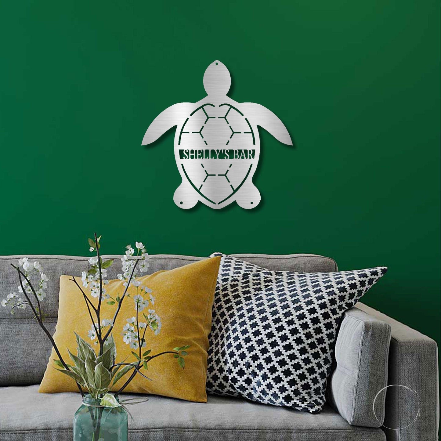 Sea Turtle Custom Name Metal Art Wall Sign - Mallard Moon Gift Shop