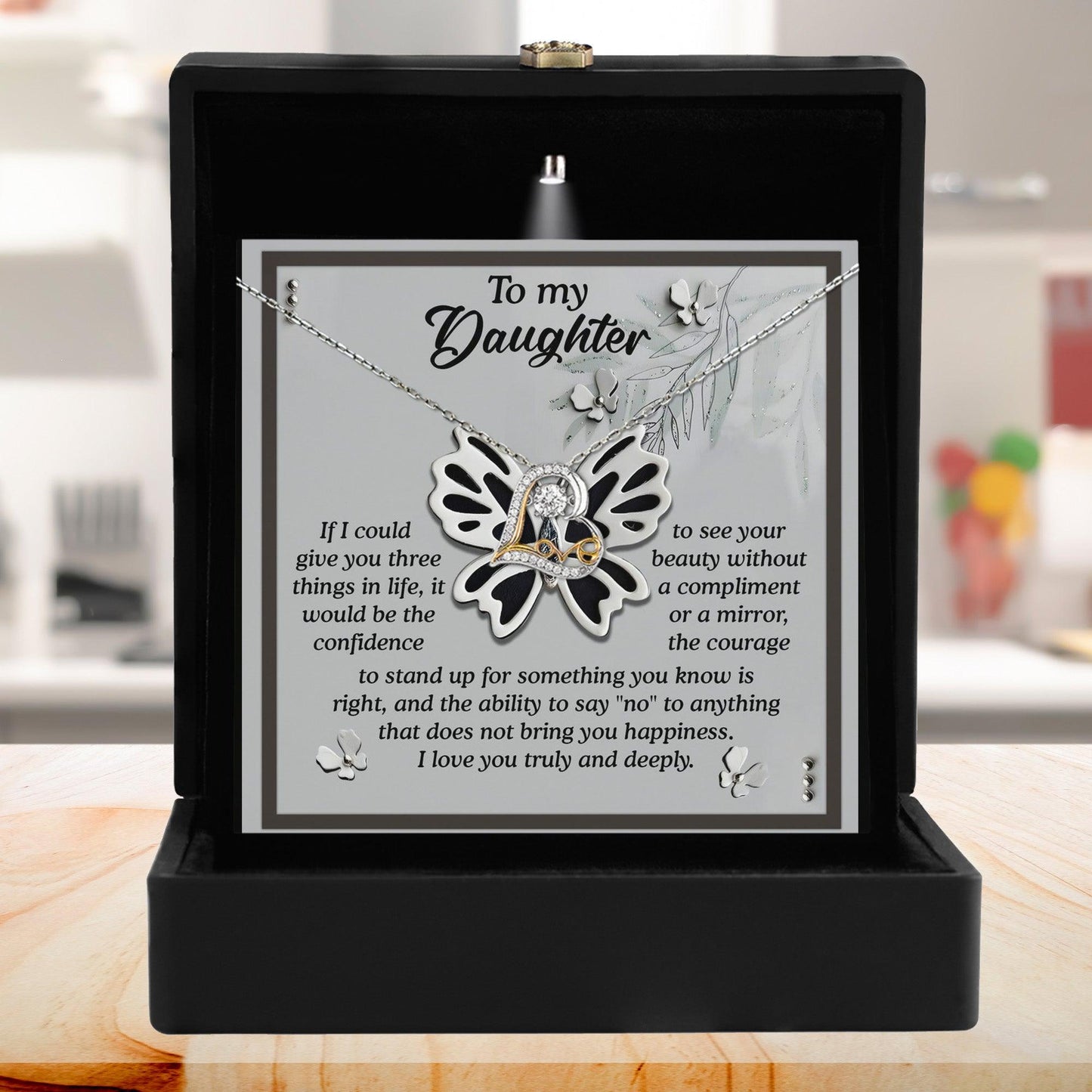 Daughter Birthday, Graduation, Christmas Inspirational Gift  - See Your Beauty - Love Dancing Heart Pendant Necklace - Mallard Moon Gift Shop