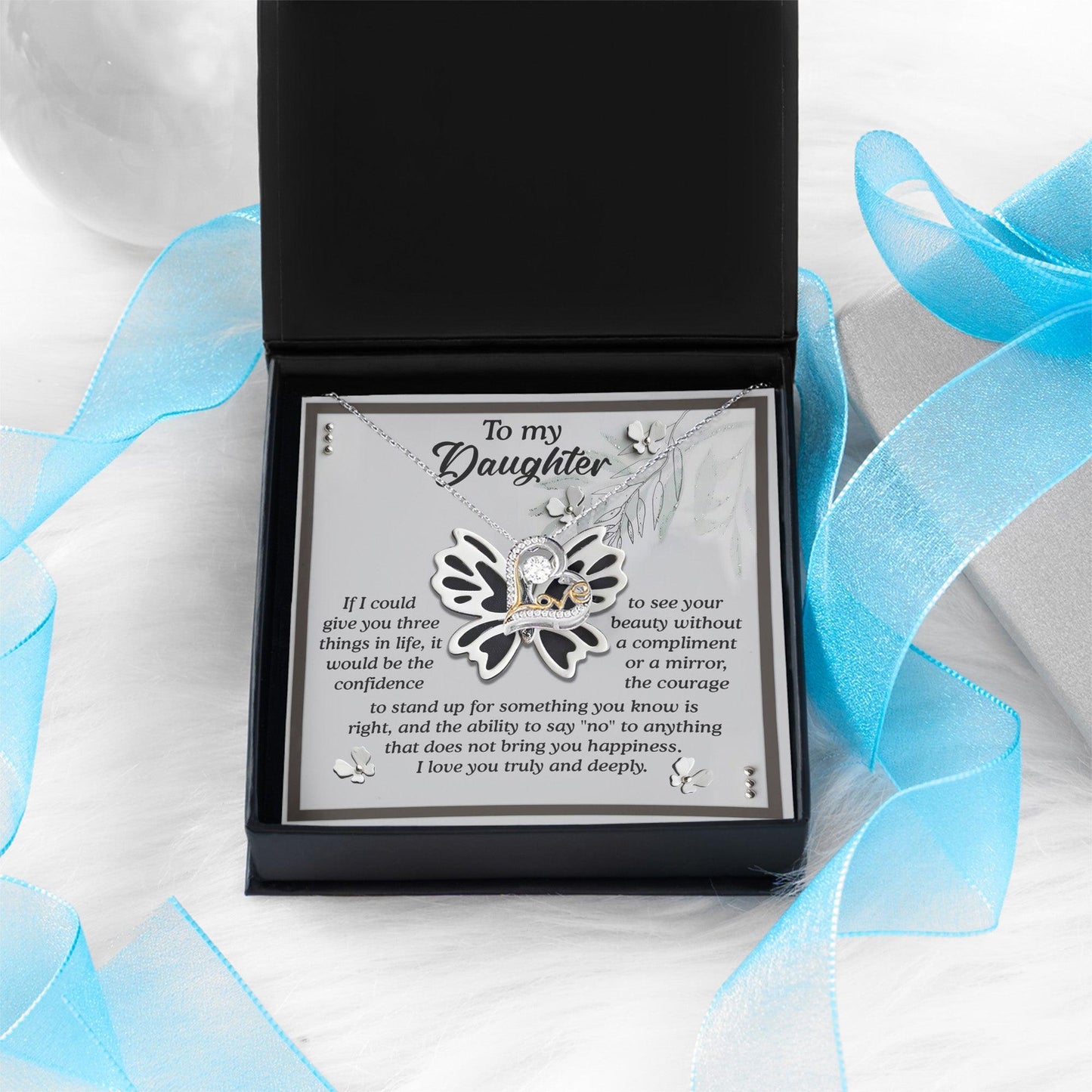 Daughter Birthday, Graduation, Christmas Inspirational Gift  - See Your Beauty - Love Dancing Heart Pendant Necklace - Mallard Moon Gift Shop