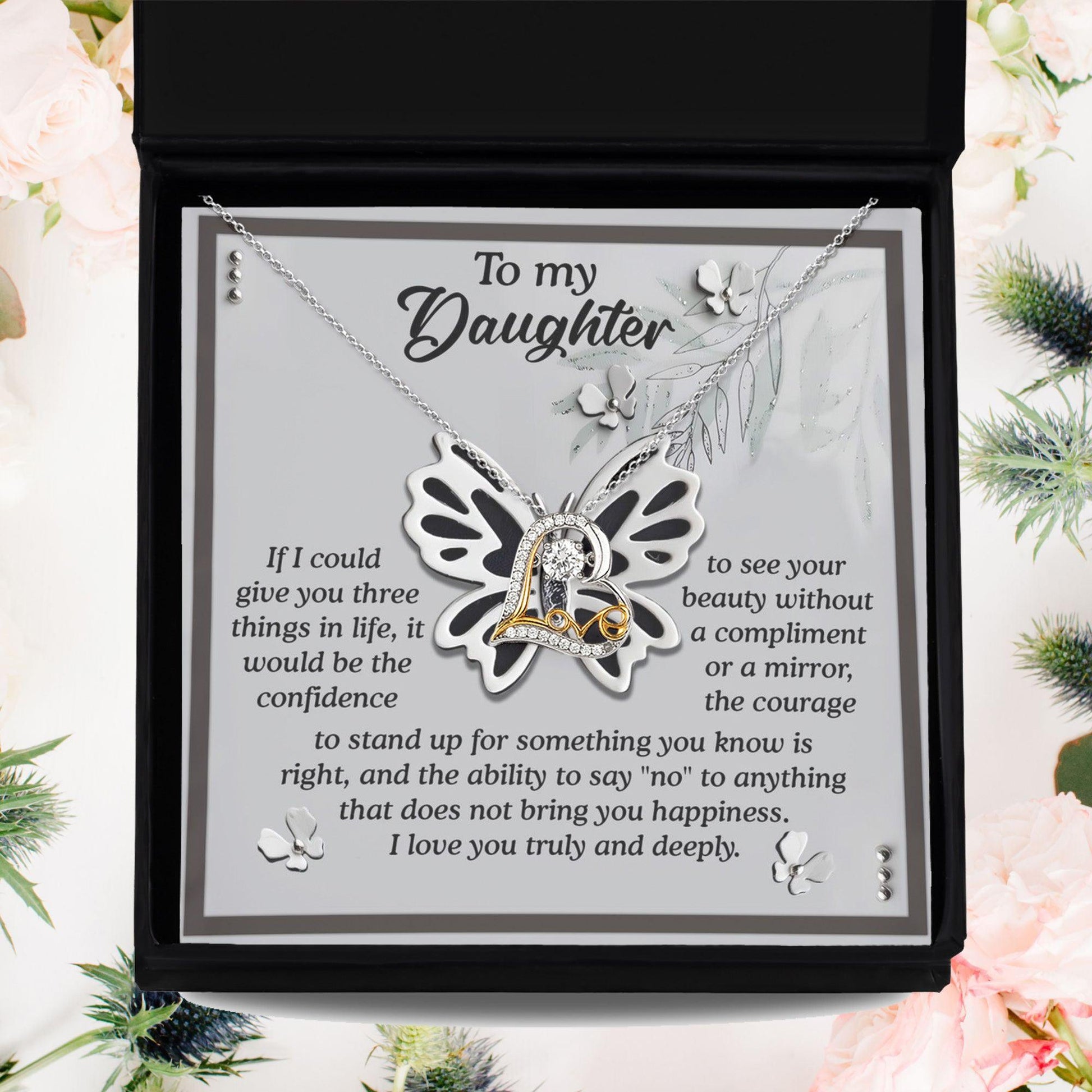 Daughter Birthday, Graduation, Christmas Inspirational Gift  - See Your Beauty - Love Dancing Heart Pendant Necklace - Mallard Moon Gift Shop